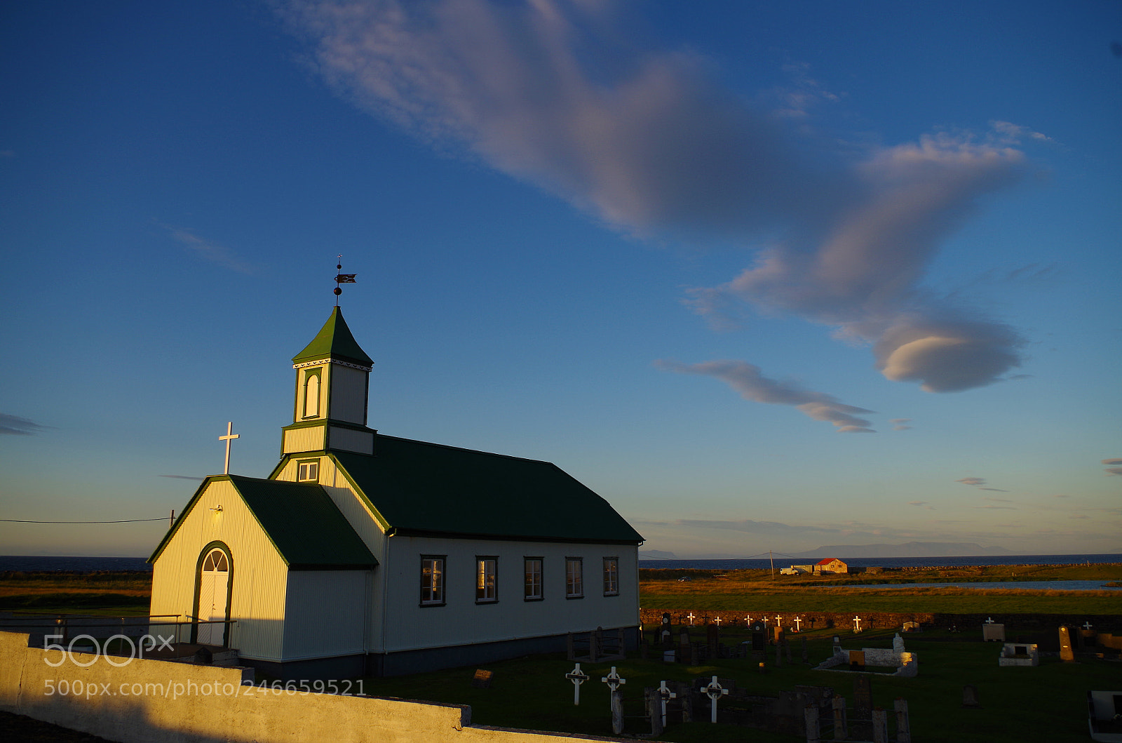 Pentax K-500 sample photo. Icelandic church during sunset photography