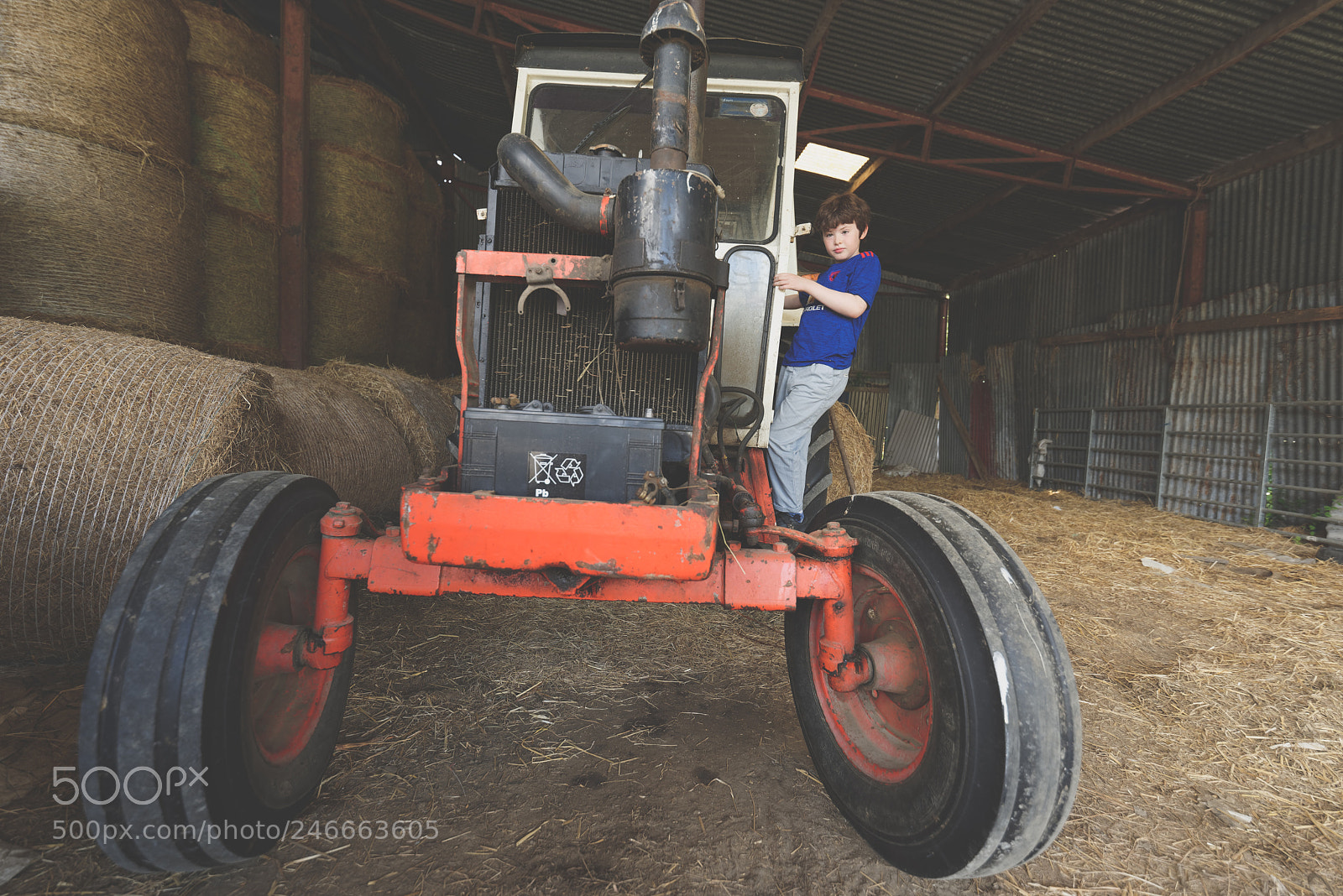 Nikon D810 sample photo. Boy on old tractor photography