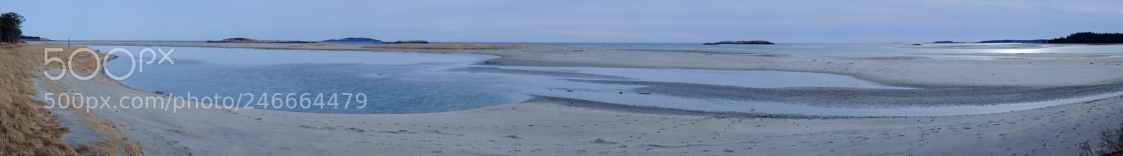 Fujifilm X-Pro1 sample photo. Popham beach panorama photography