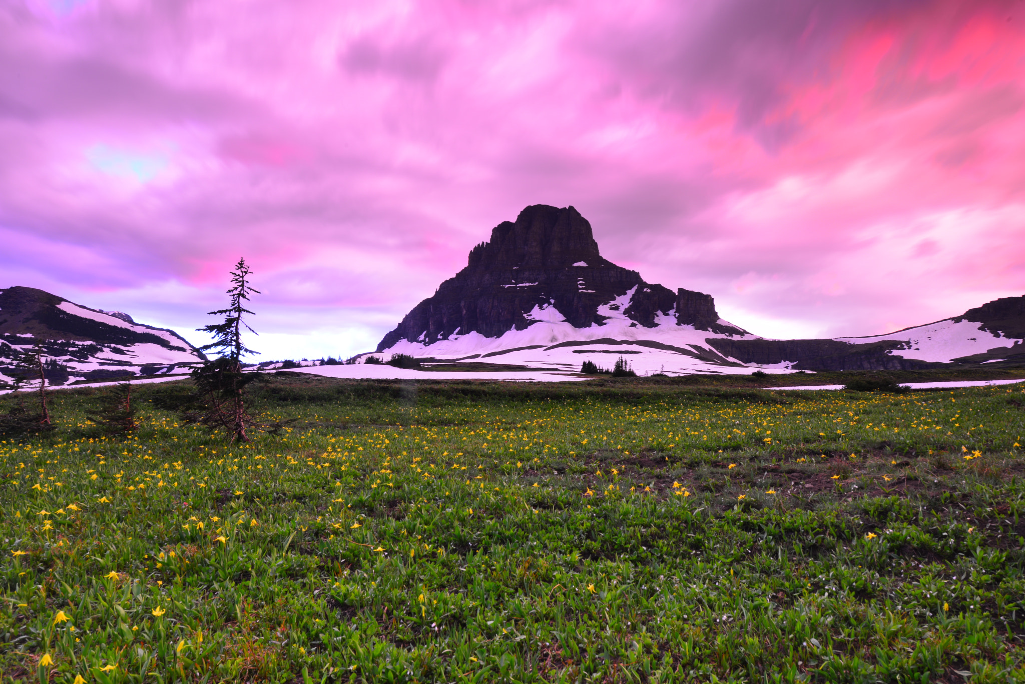 Nikon D800E + Nikon AF-S Nikkor 14-24mm F2.8G ED sample photo. Sunset at glacier national park photography