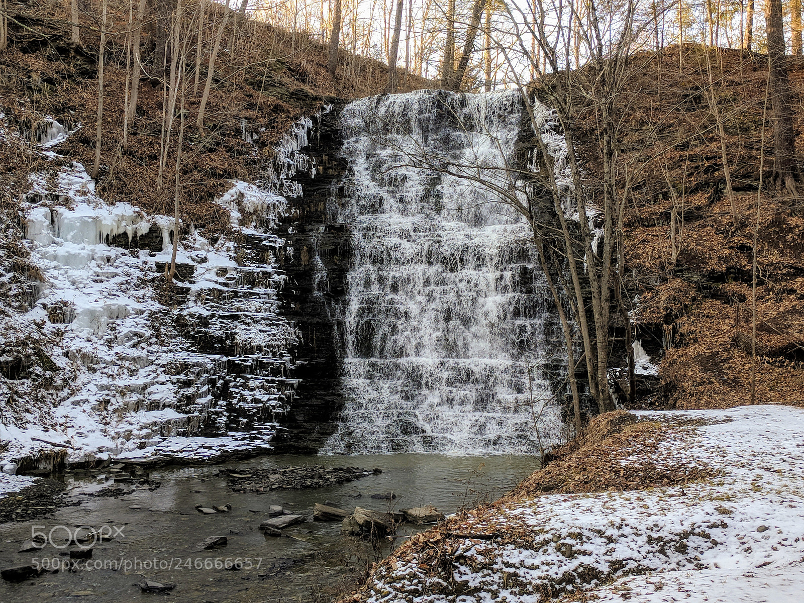 Google Pixel sample photo. Snowy falls photography