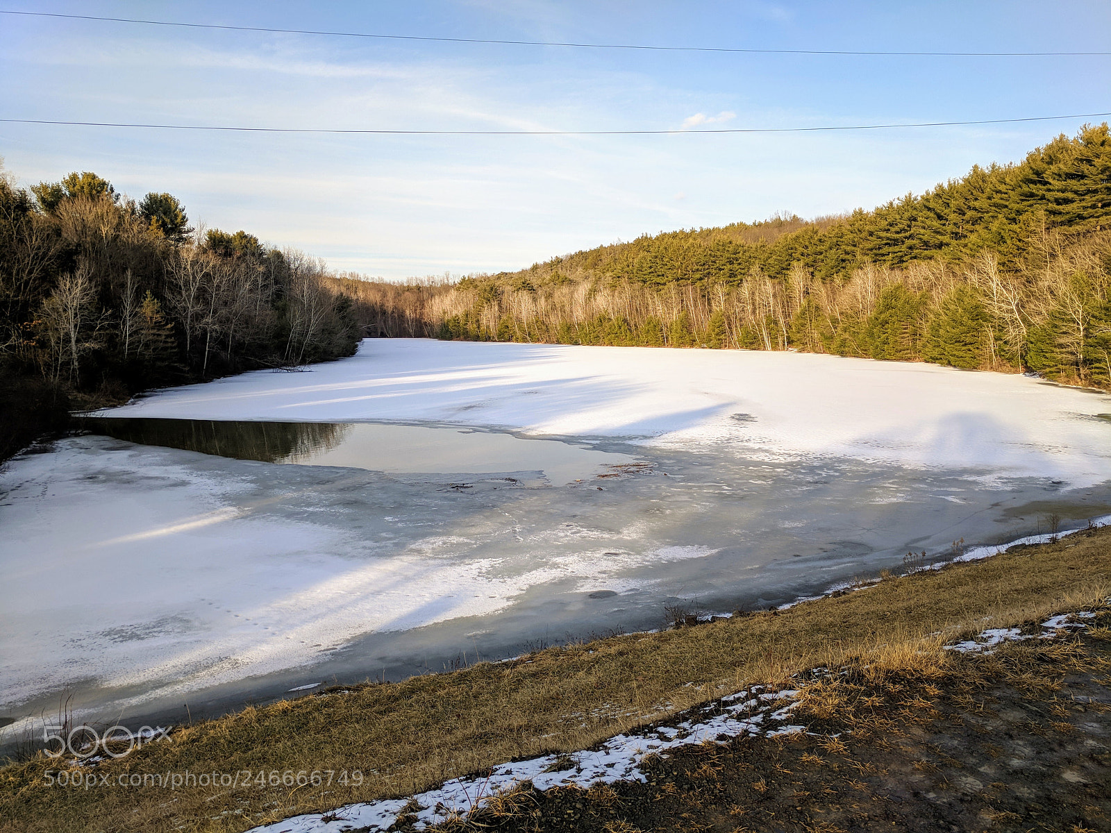 Google Pixel sample photo. Thawing lake photography