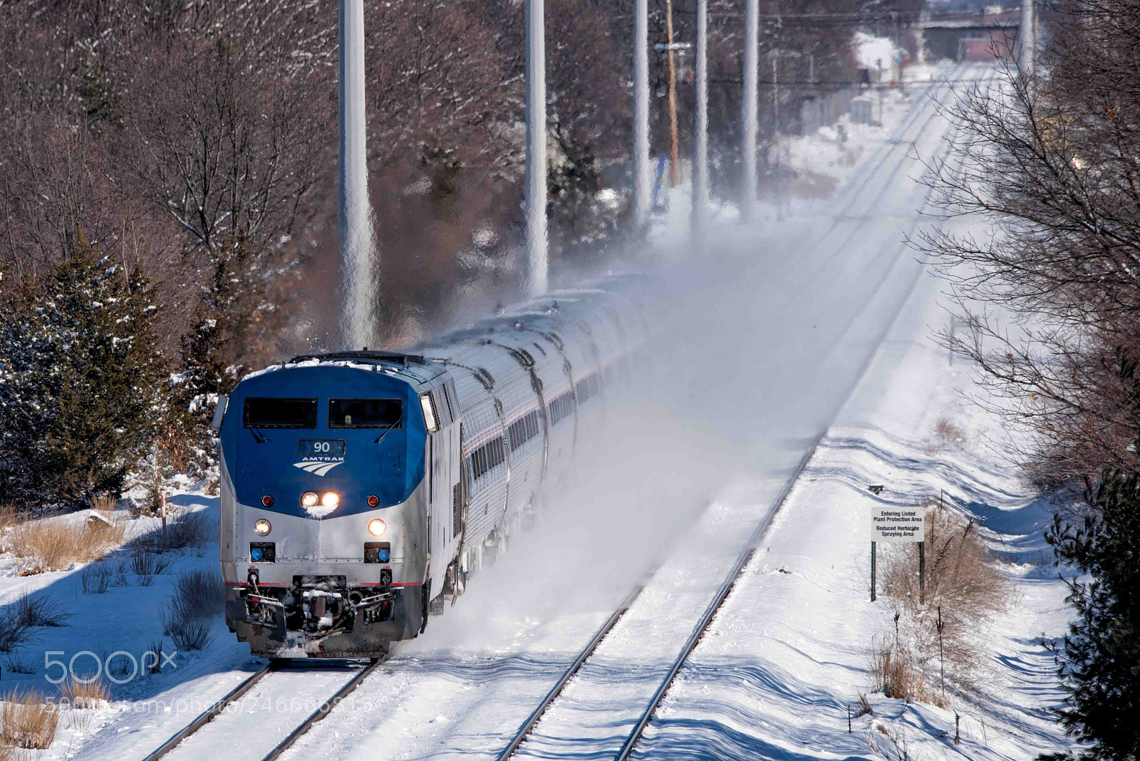 Nikon D810 sample photo. Amtrak regional blasts through photography