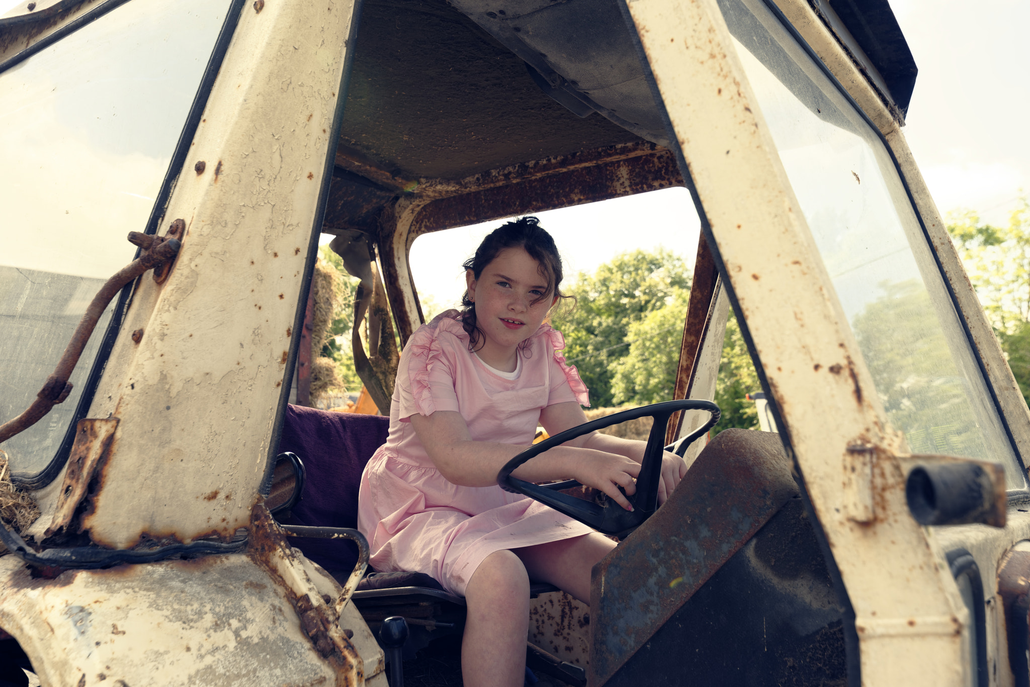 Nikon D810 sample photo. Genevieve driving the tractor photography