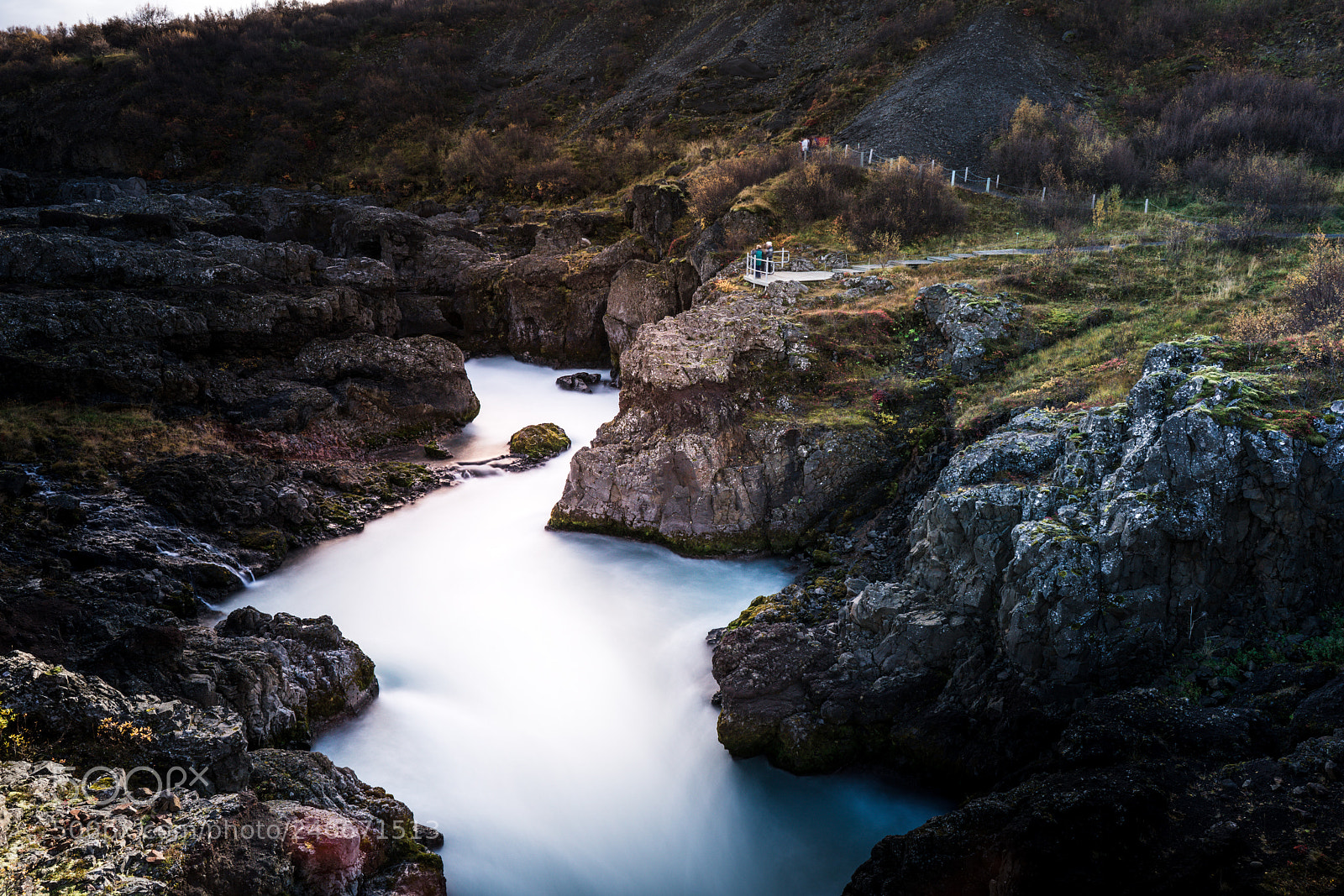 Sony a7R II sample photo. Hraunfossar waterfall photography