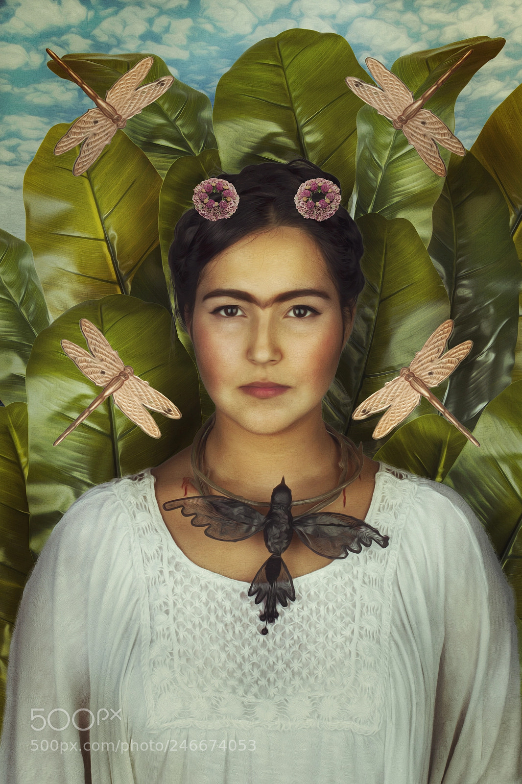 Canon EOS 7D sample photo. Self-portrait with thorn necklace photography