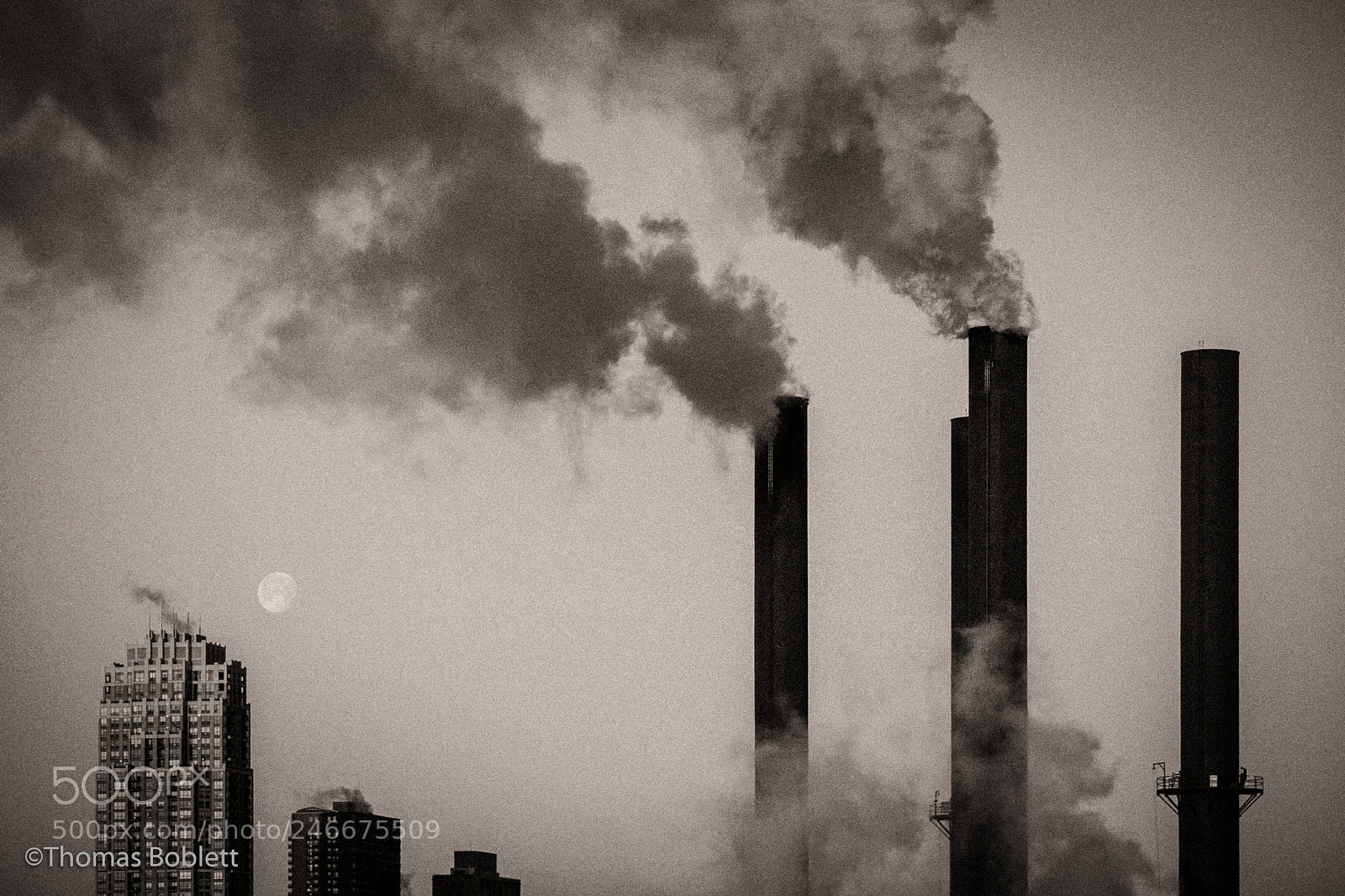 Canon PowerShot G15 sample photo. Steam stacks in january photography