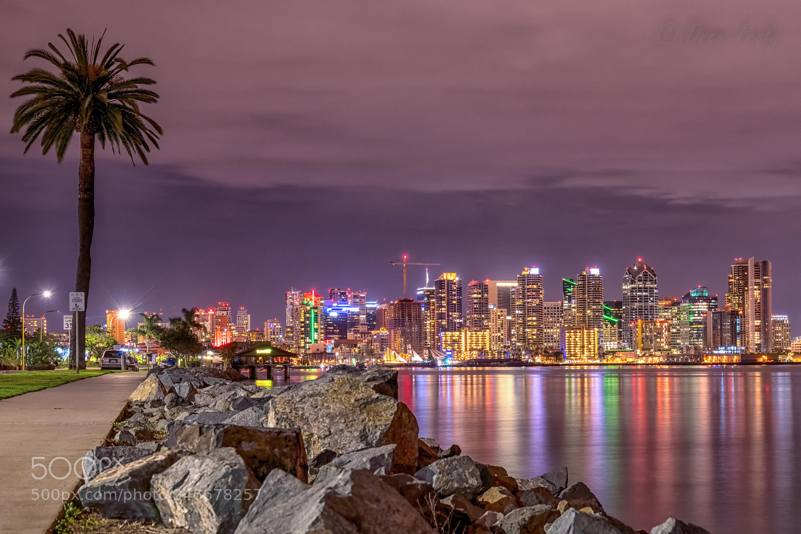 Sony a99 II sample photo. San diego skyline purple photography