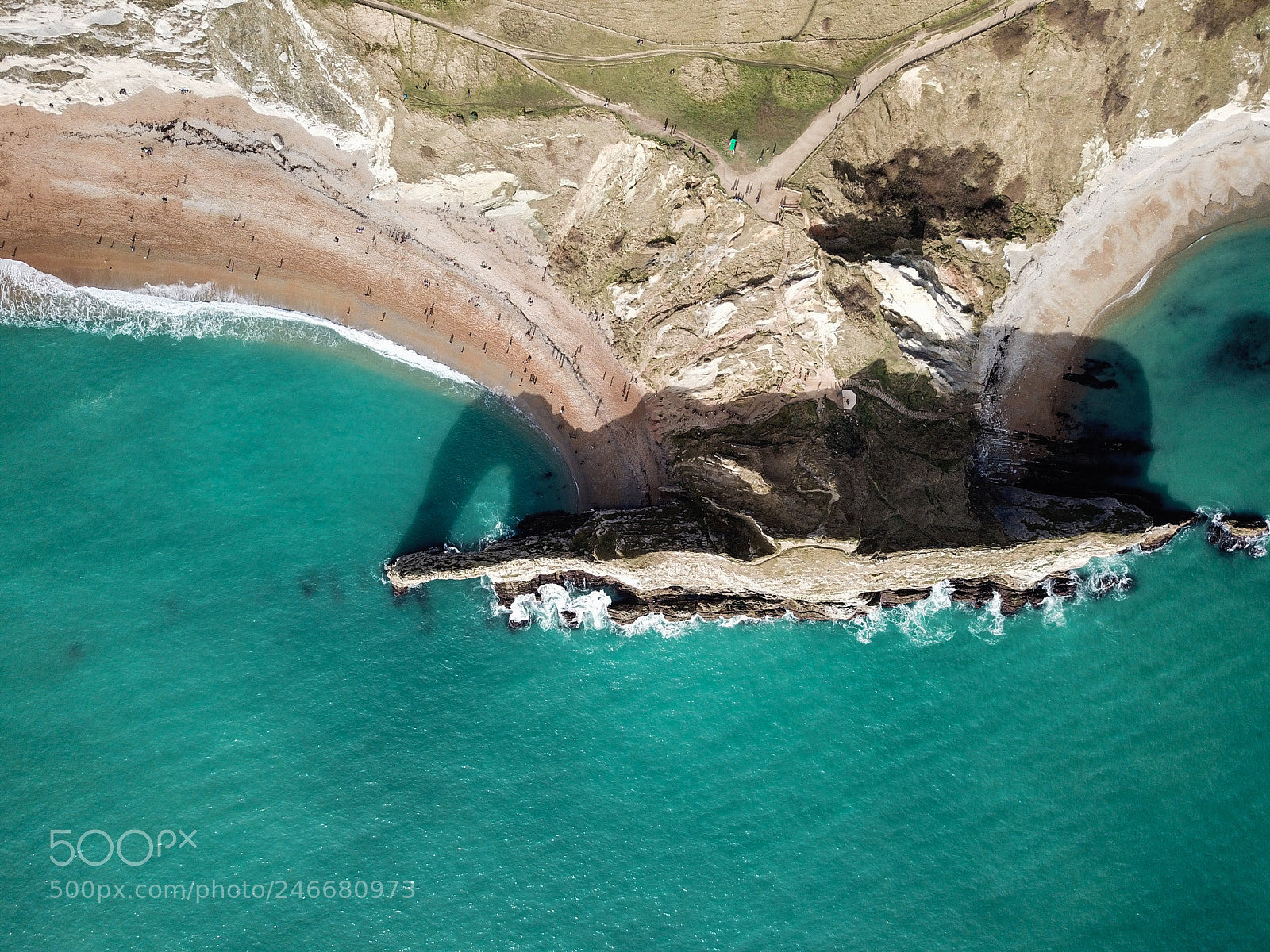 DJI FC220 sample photo. Durdle door from above photography