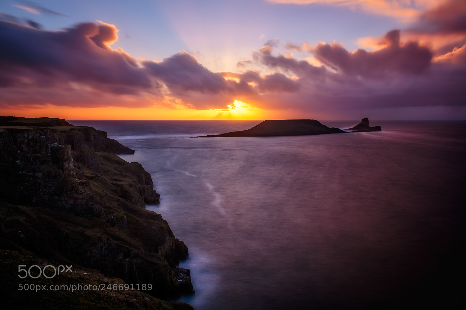 Canon EOS 760D (EOS Rebel T6s / EOS 8000D) sample photo. Worms head at sunset photography