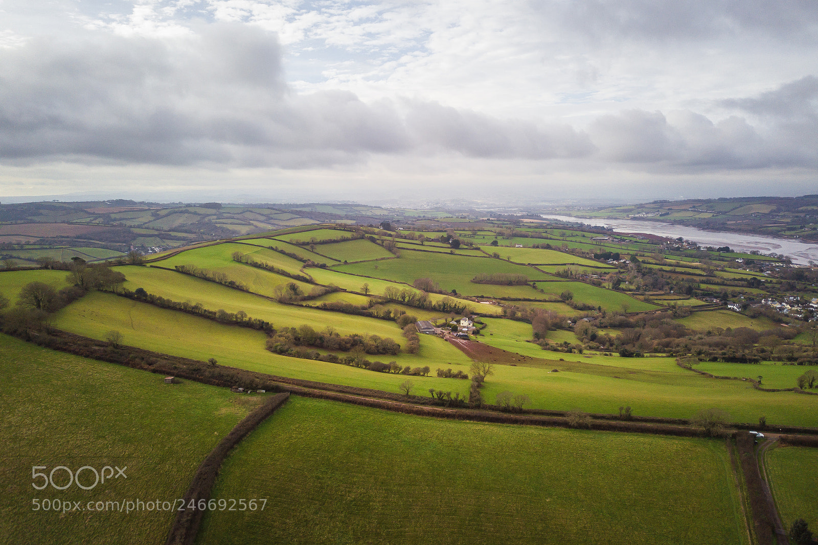 DJI FC220 sample photo. The distant river teign photography