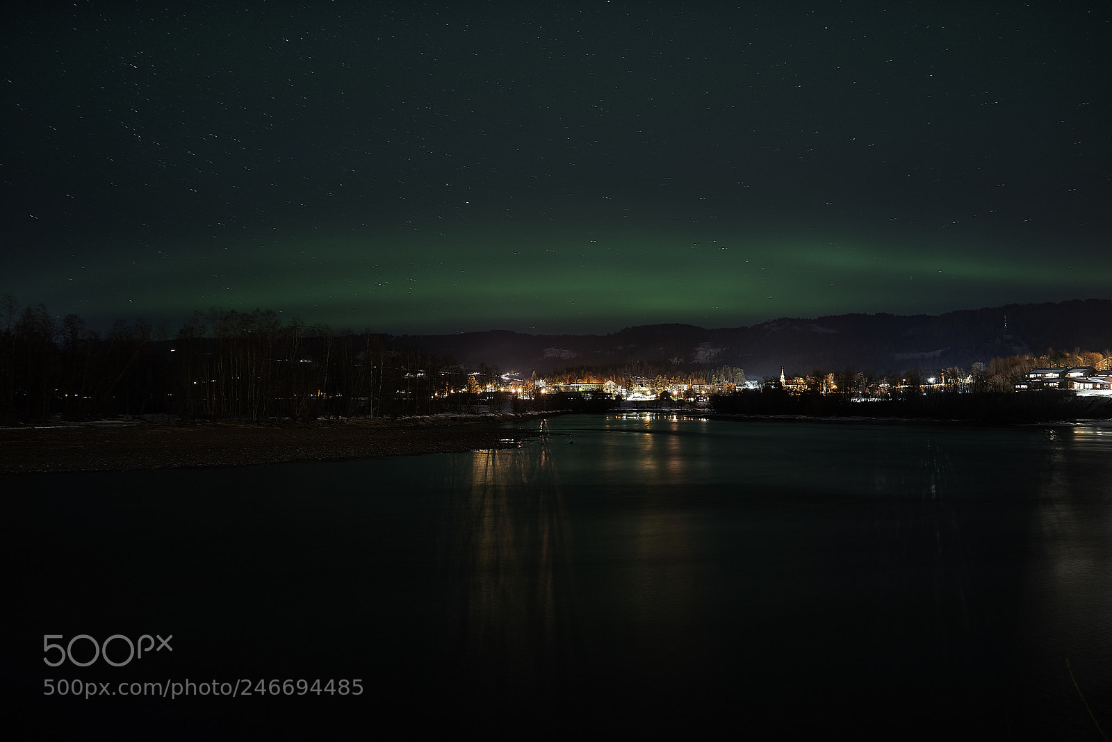 Sony a7R sample photo. Lights over river photography