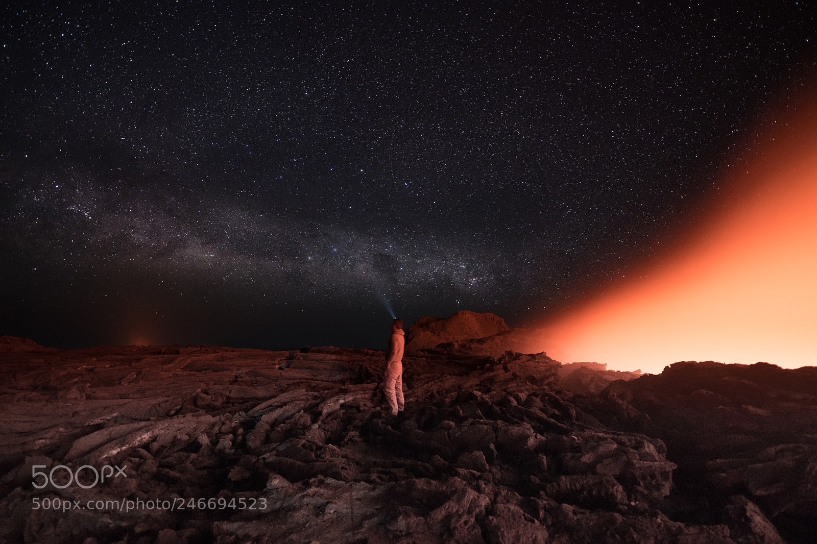 Sony a9 sample photo. Volcano milky way photography