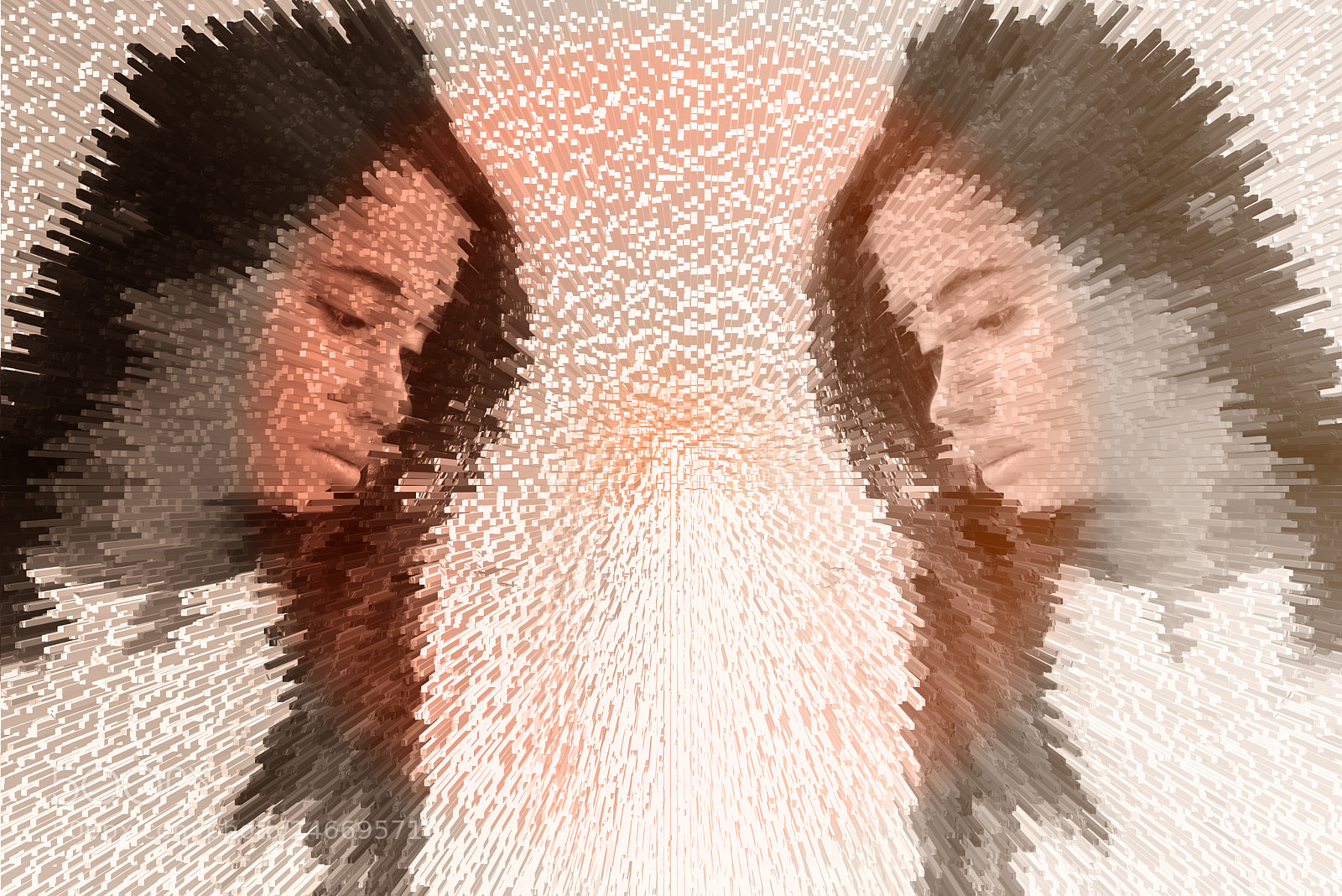Nikon D800E sample photo. Young girl's mosaic reflection photography