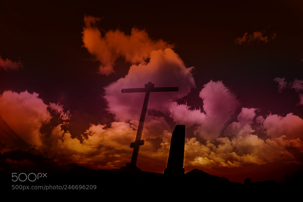 Canon EOS 5D Mark II sample photo. Cross in the clouds photography