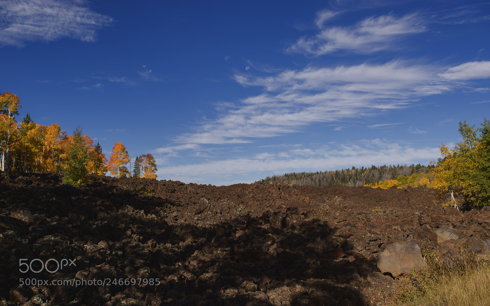 Nikon D610 sample photo. Moon over lava field photography