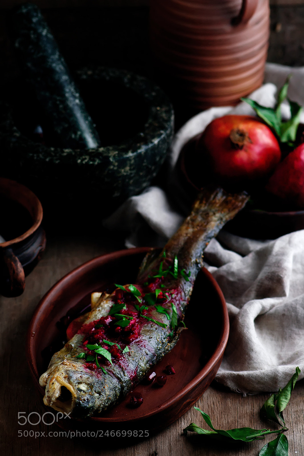 Nikon D3100 sample photo. Grilled trout with pomegranate photography