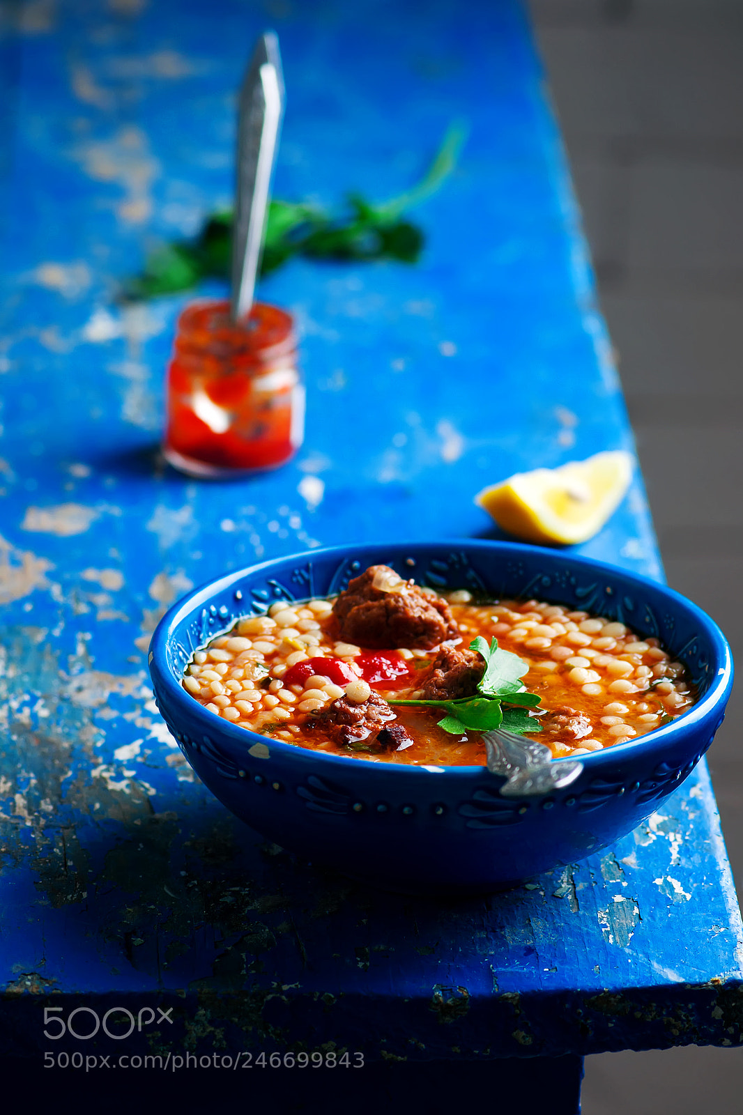 Nikon D3100 sample photo. Moroccan meatball couscous soup. photography