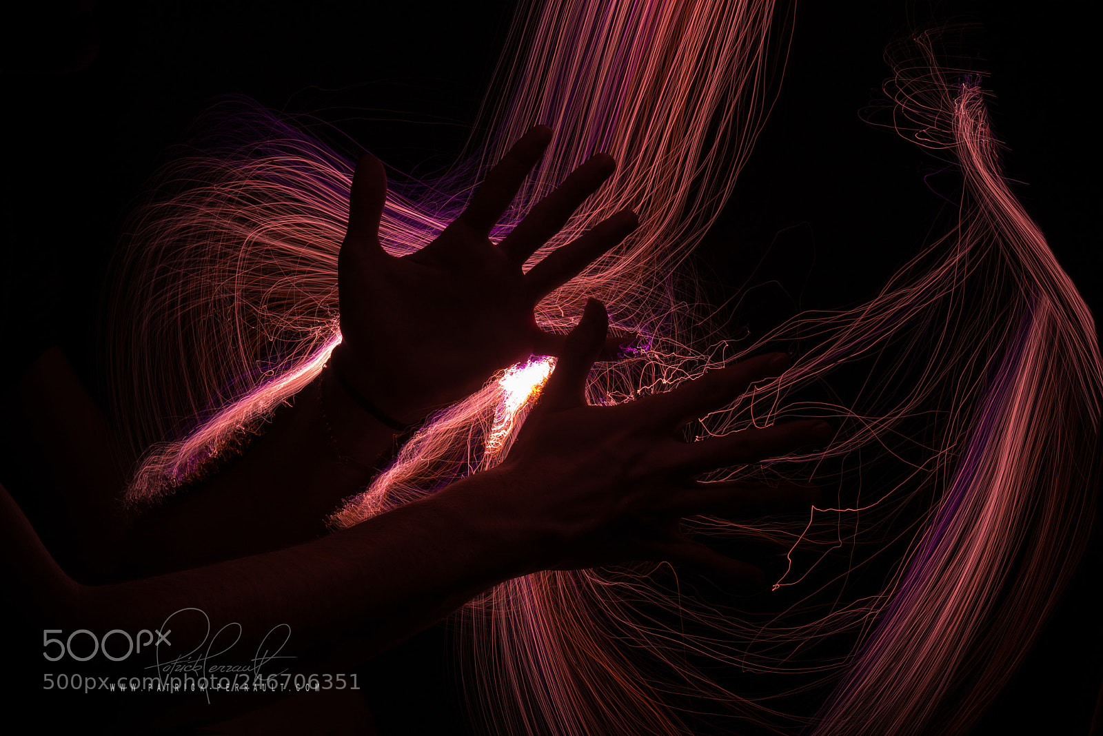Nikon D810 sample photo. Red hand light painting photography