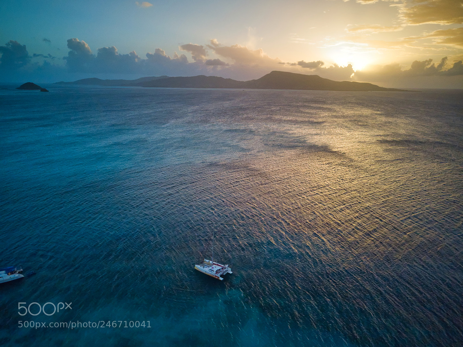 DJI FC220 sample photo. Sunset petit-st-vincent photography