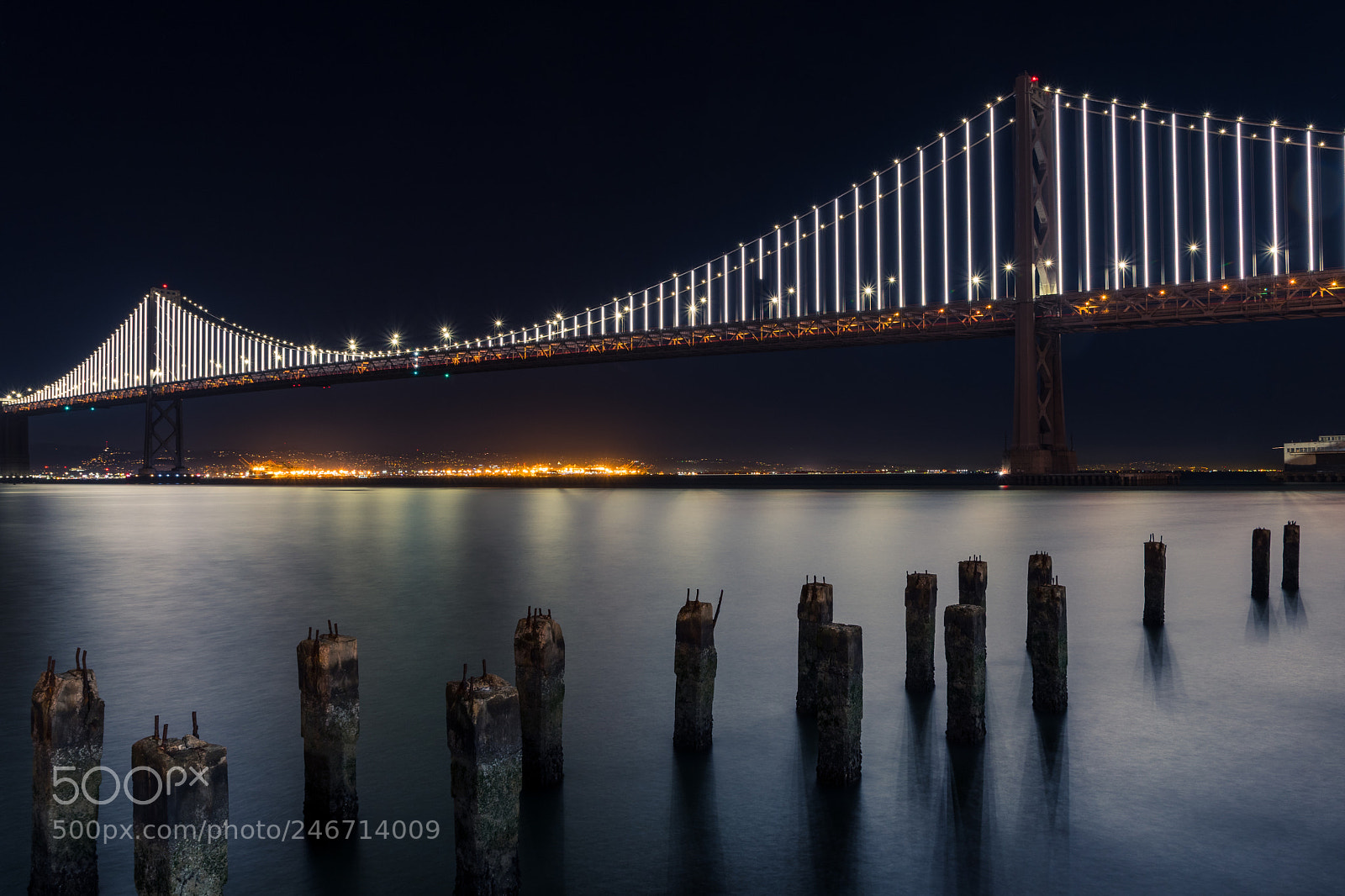 Nikon D7500 sample photo. Bay bridge night photography