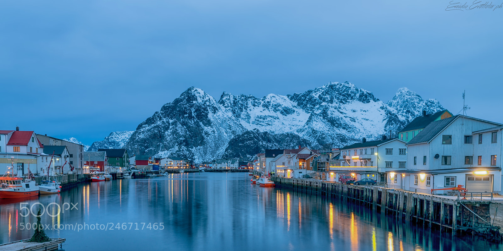 Sony a99 II sample photo. Blue hour lofoten photography