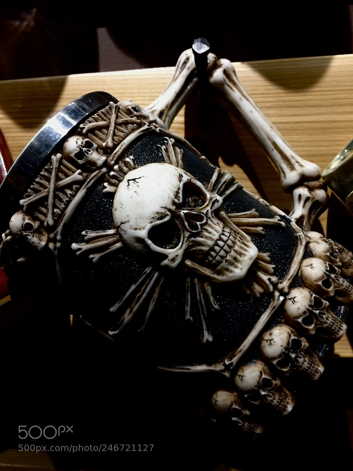 Apple iPhone 6 sample photo. Skull & crossbones mug ~ photography