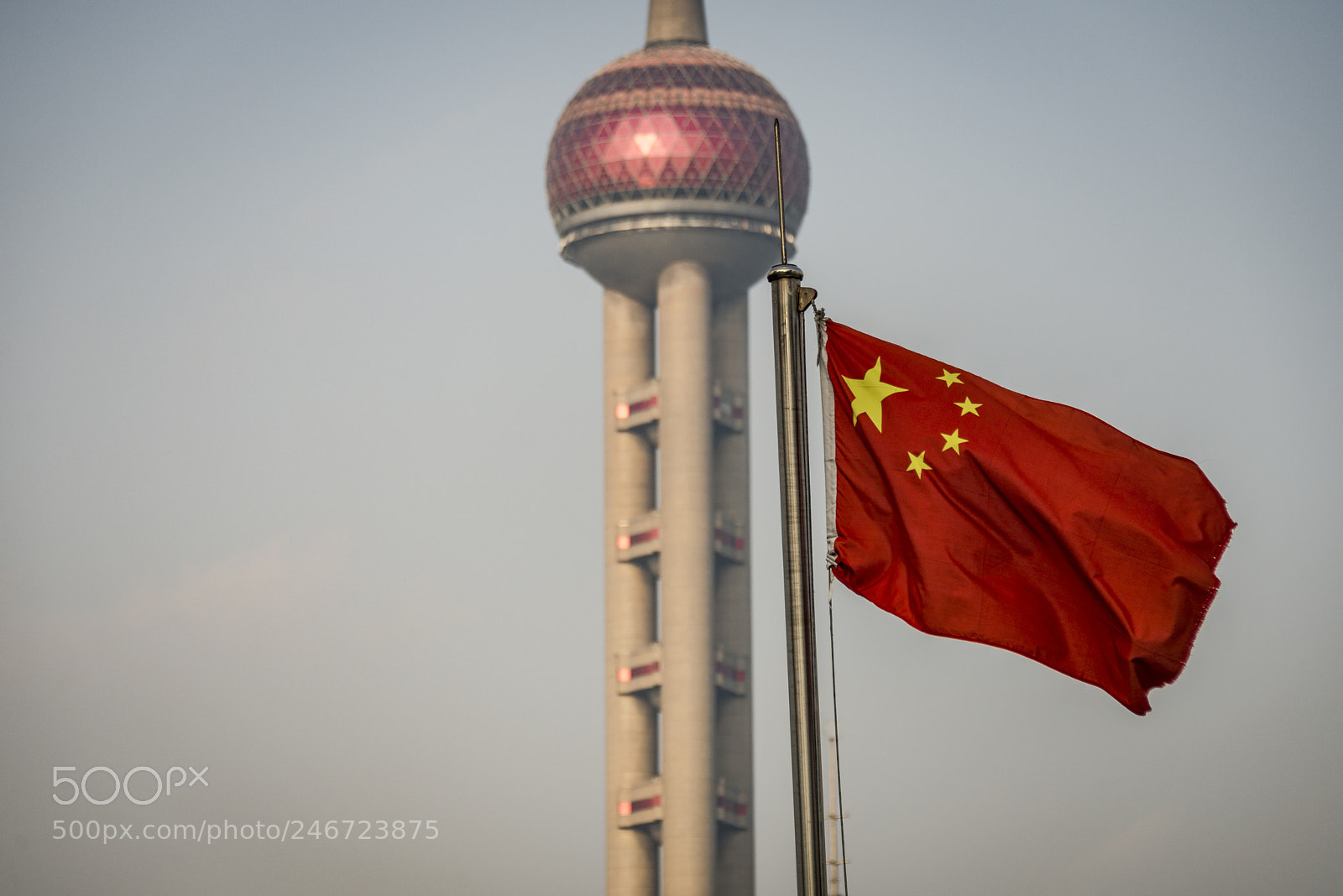 Nikon D800 sample photo. Chinese flag oriental pearl photography