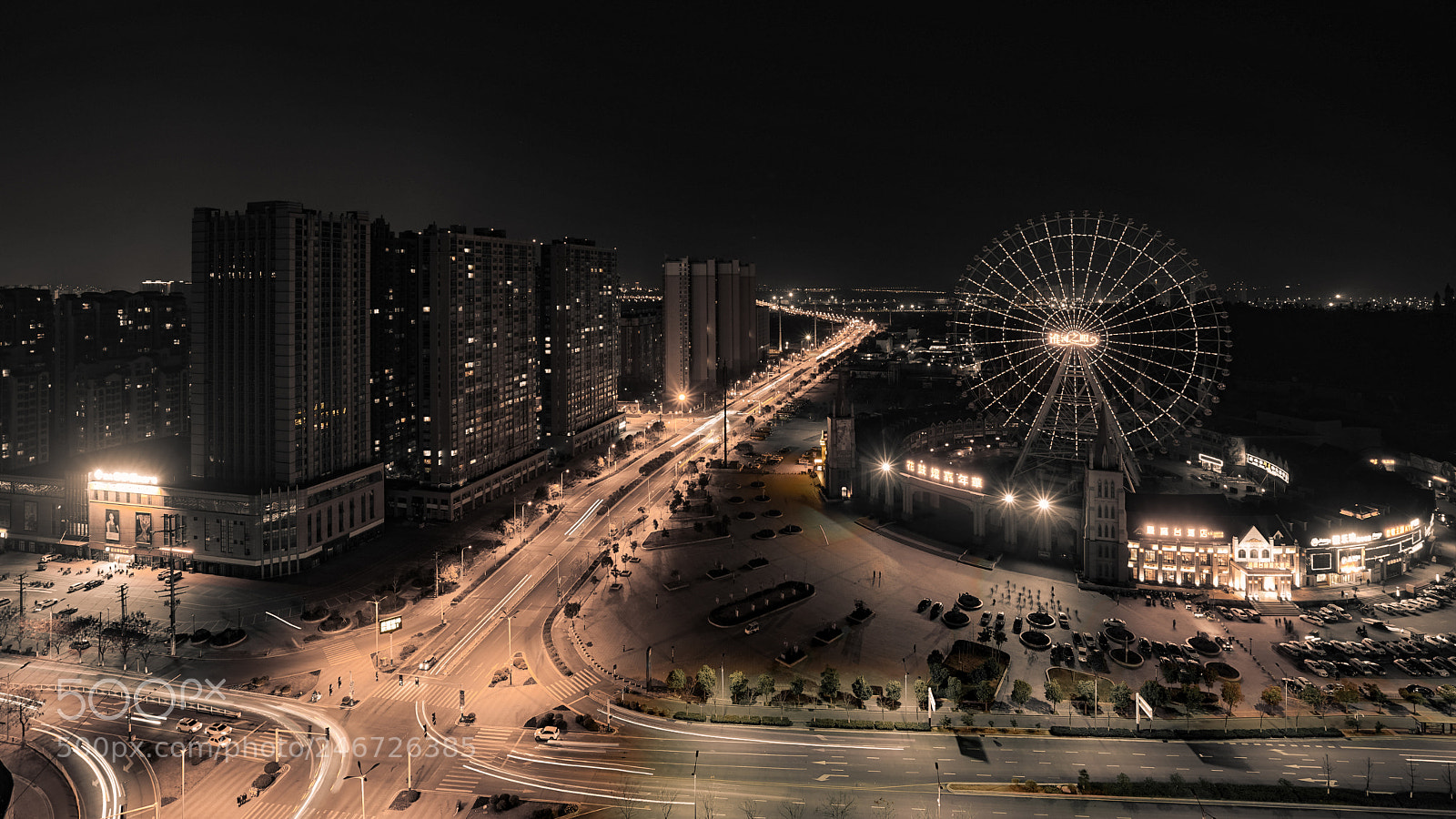 Sony a7 II sample photo. Night view in bengbu 蚌埠夜景 photography
