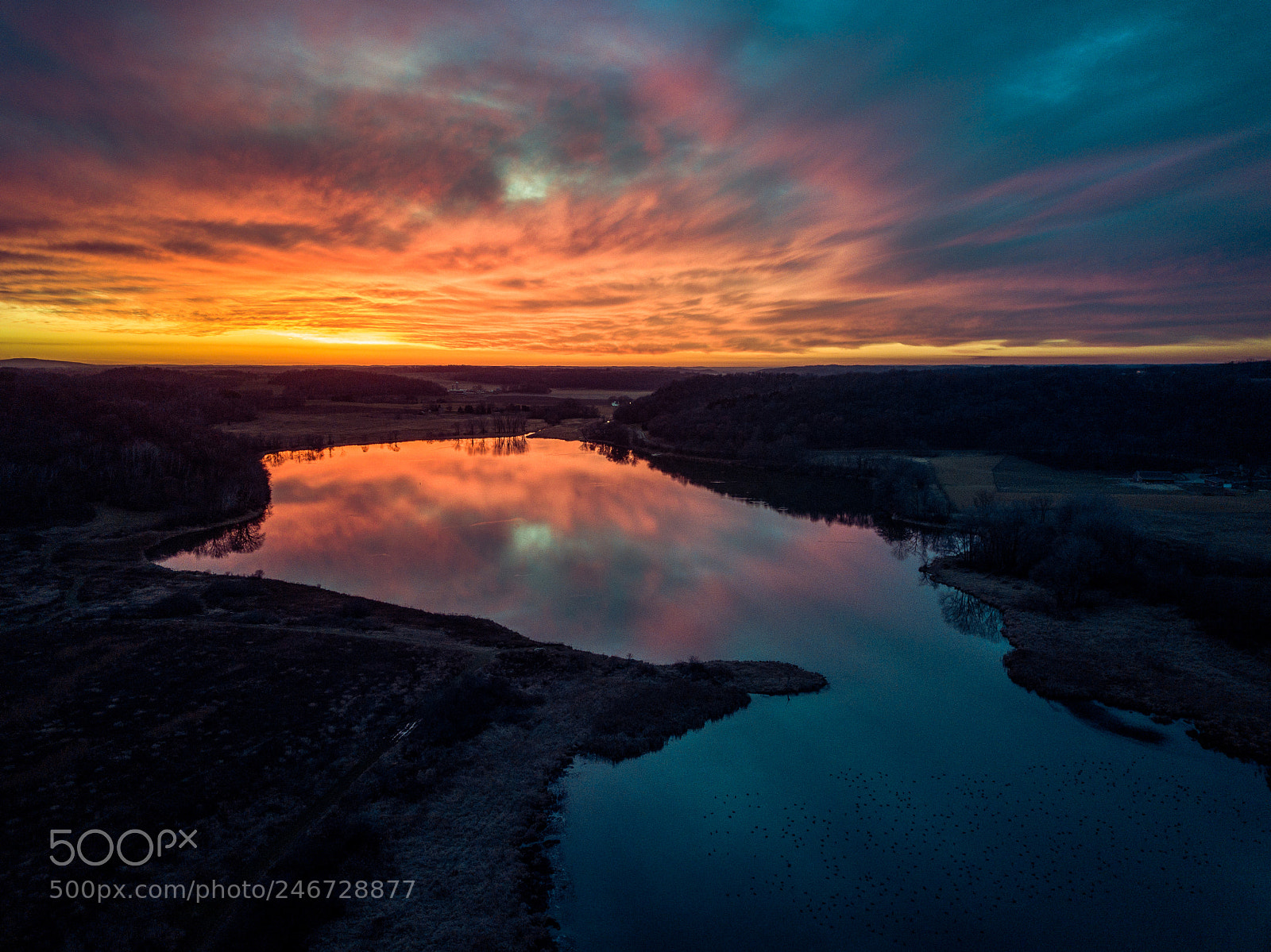 DJI FC220 sample photo. Indian lake park sunset photography