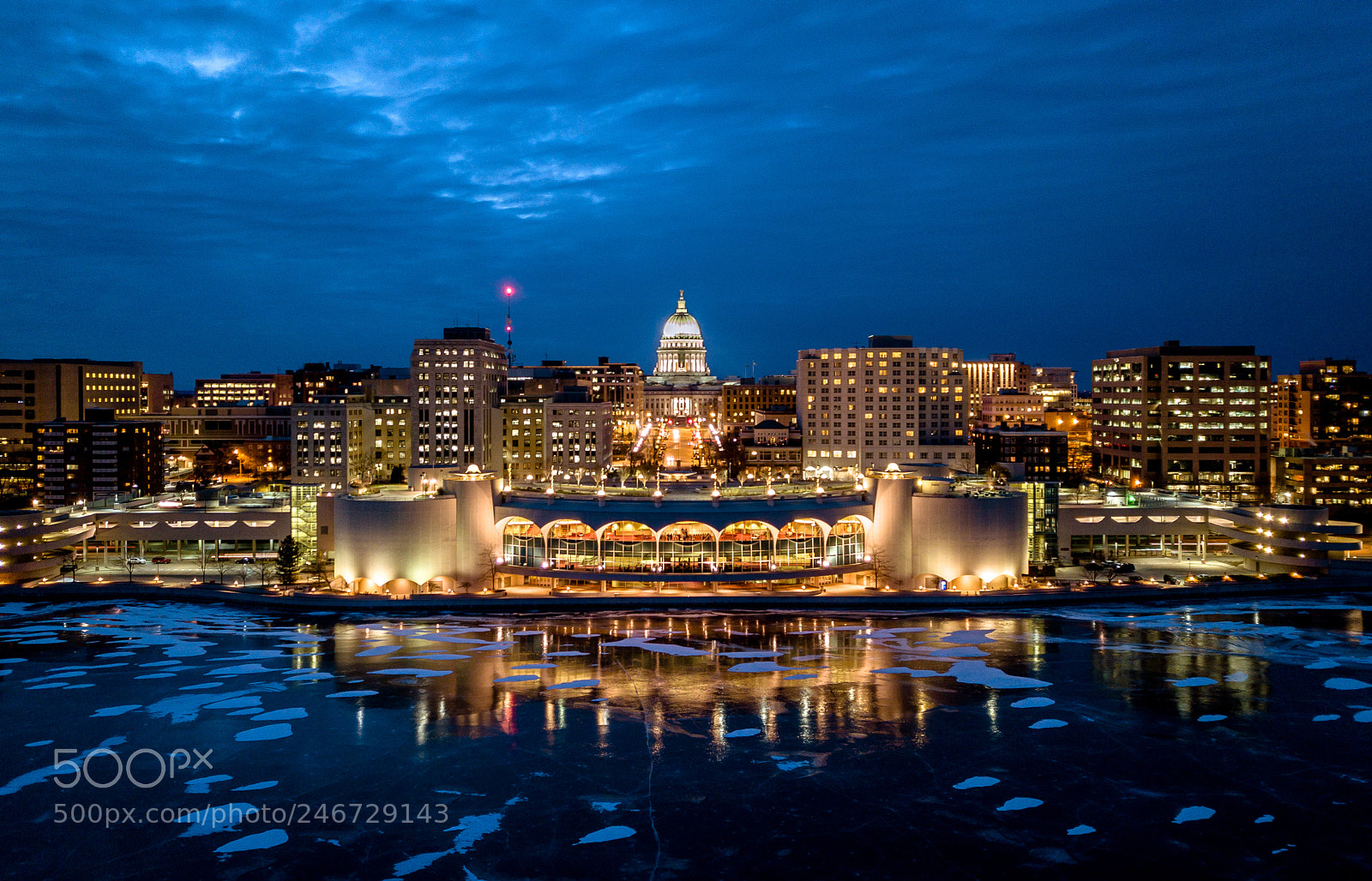 DJI FC220 sample photo. Madison wisconsin skyline during photography