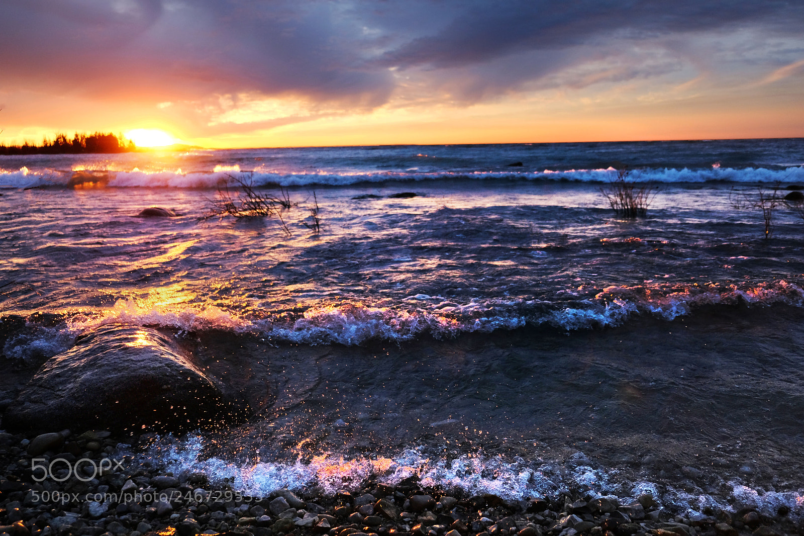 Fujifilm X-T2 sample photo. Splashy sunset photography