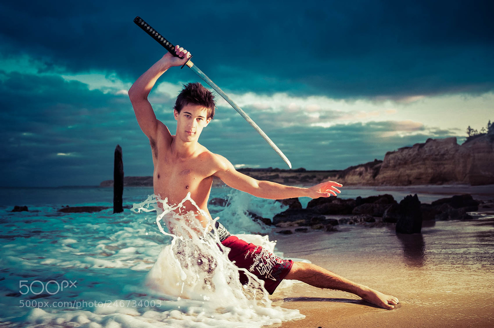 Nikon D3 sample photo. Swordsman on a beach. photography