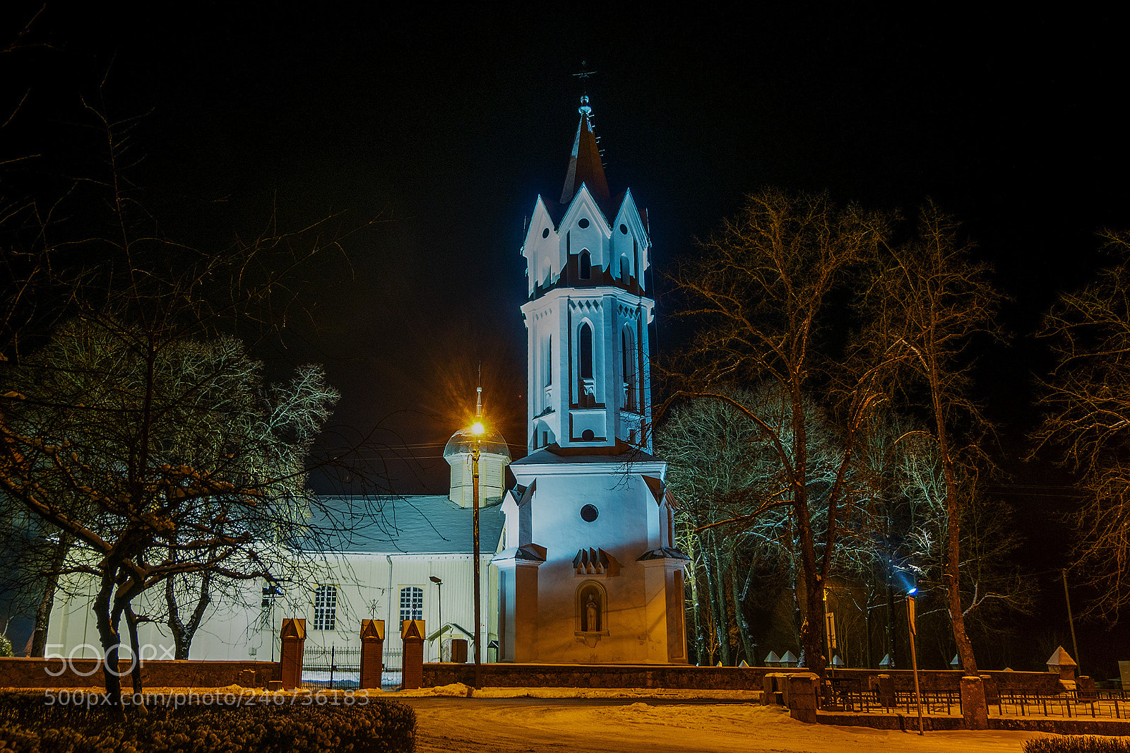Fujifilm X-A1 sample photo. Church at night photography