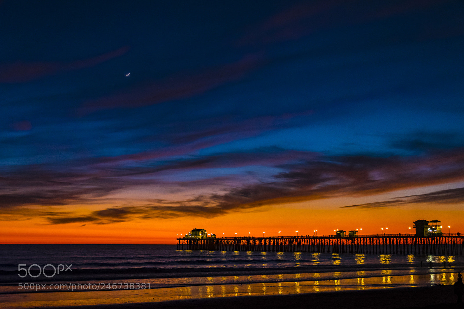 Nikon D500 sample photo. Twilight at the pier photography