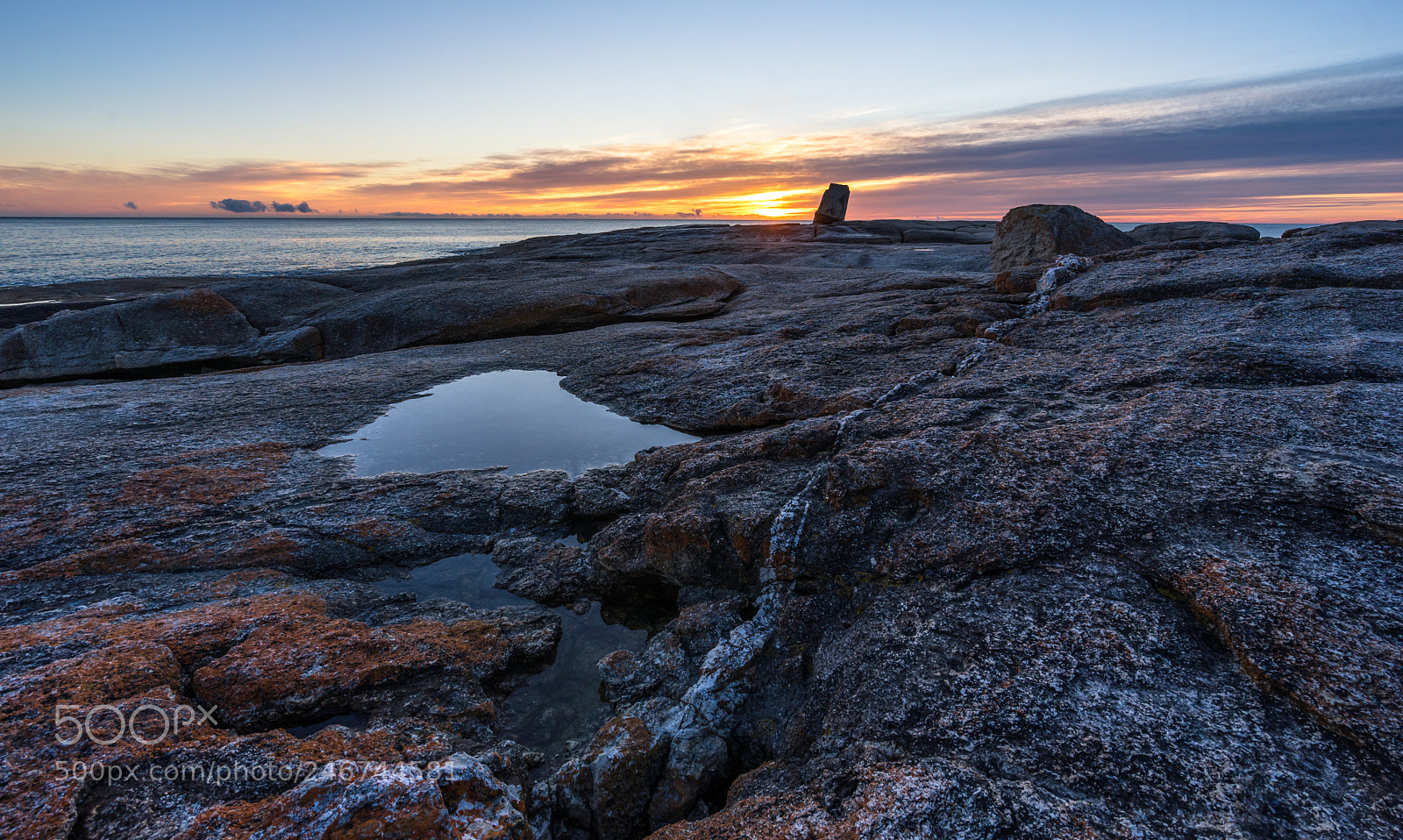 Sony a7 II sample photo. Sunrise at bicheno blowhole photography