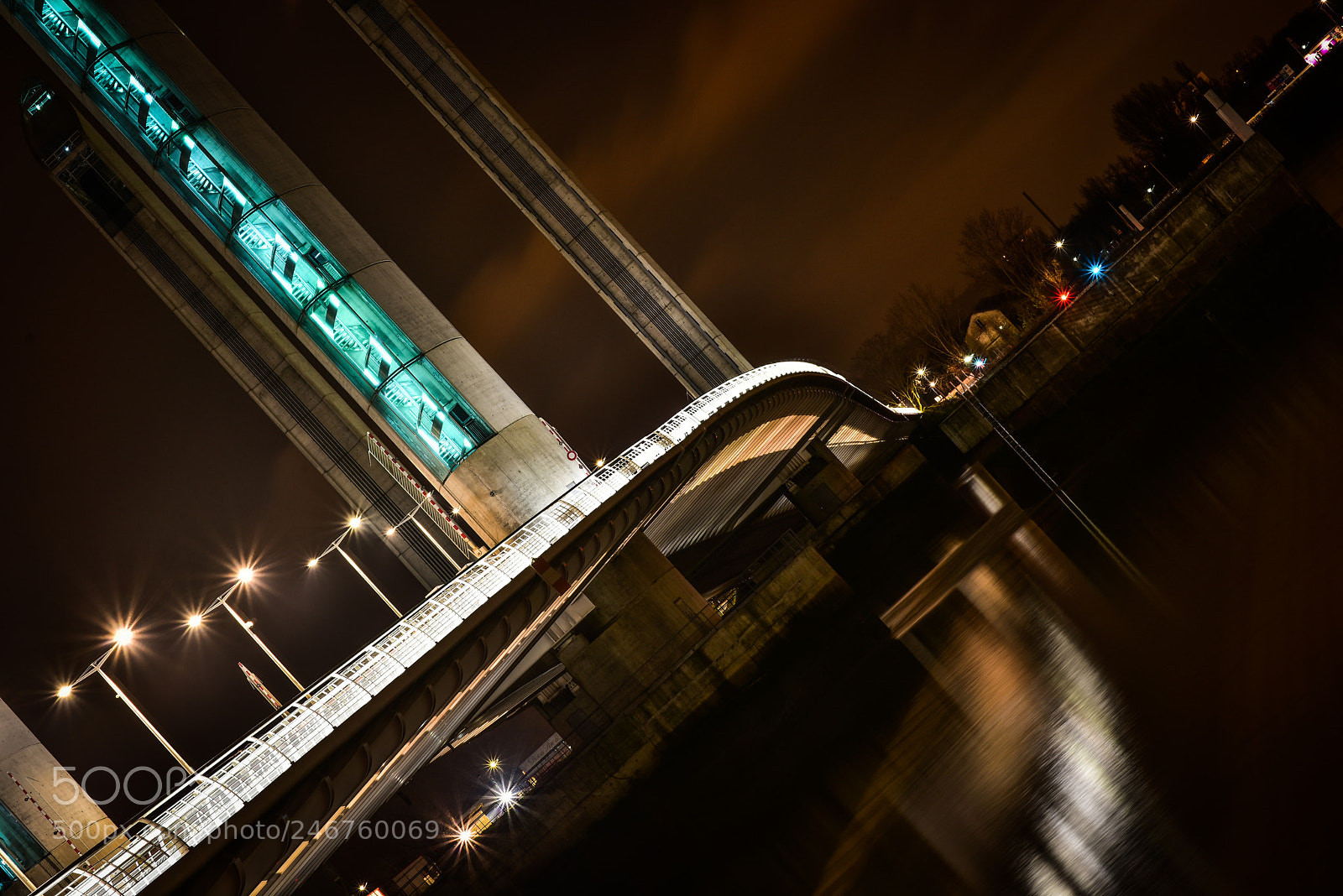 Nikon D810 sample photo. Bordeaux bridge by night photography