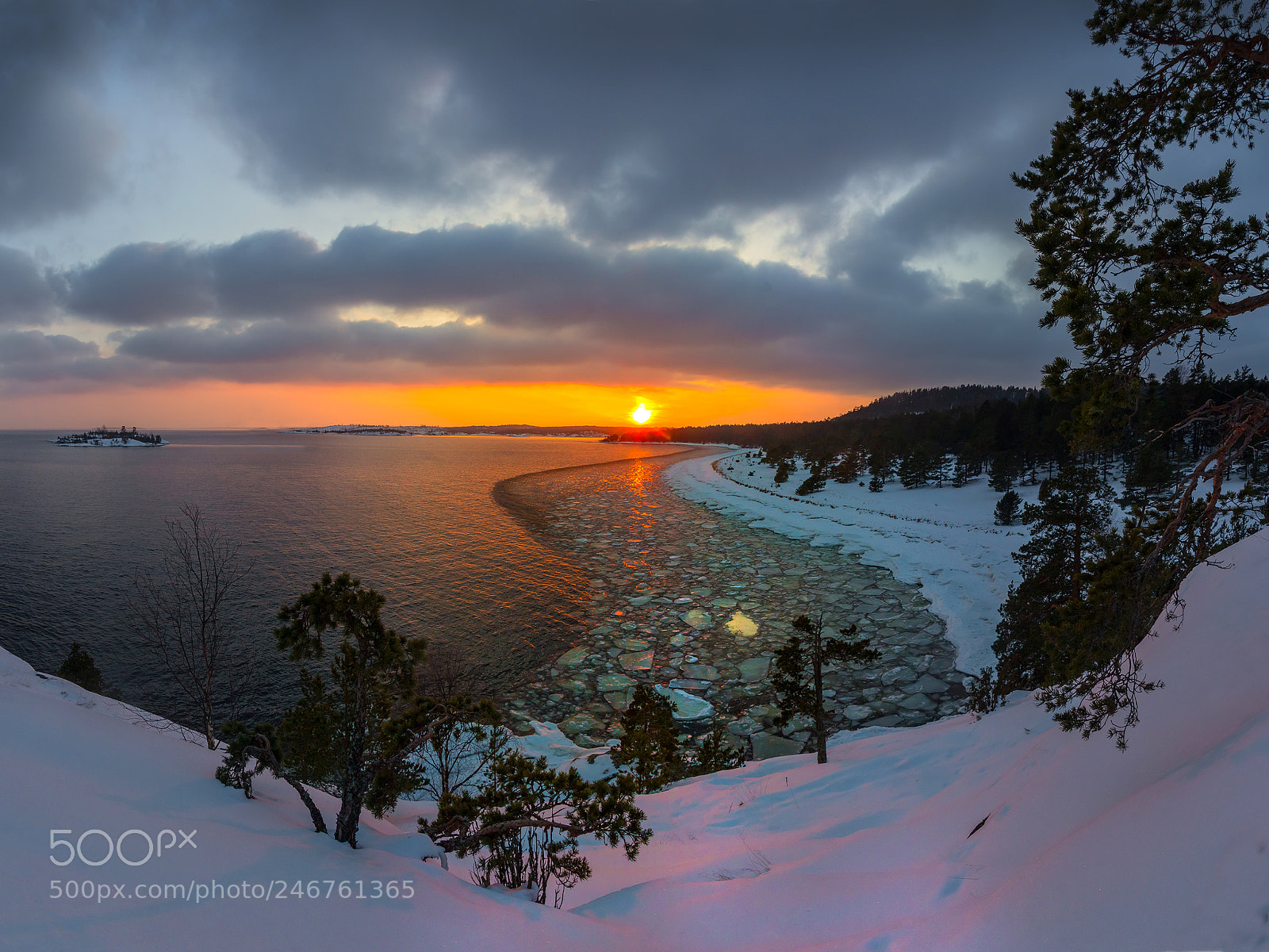 Canon EOS 60D sample photo. Sunset on lake ladoga photography