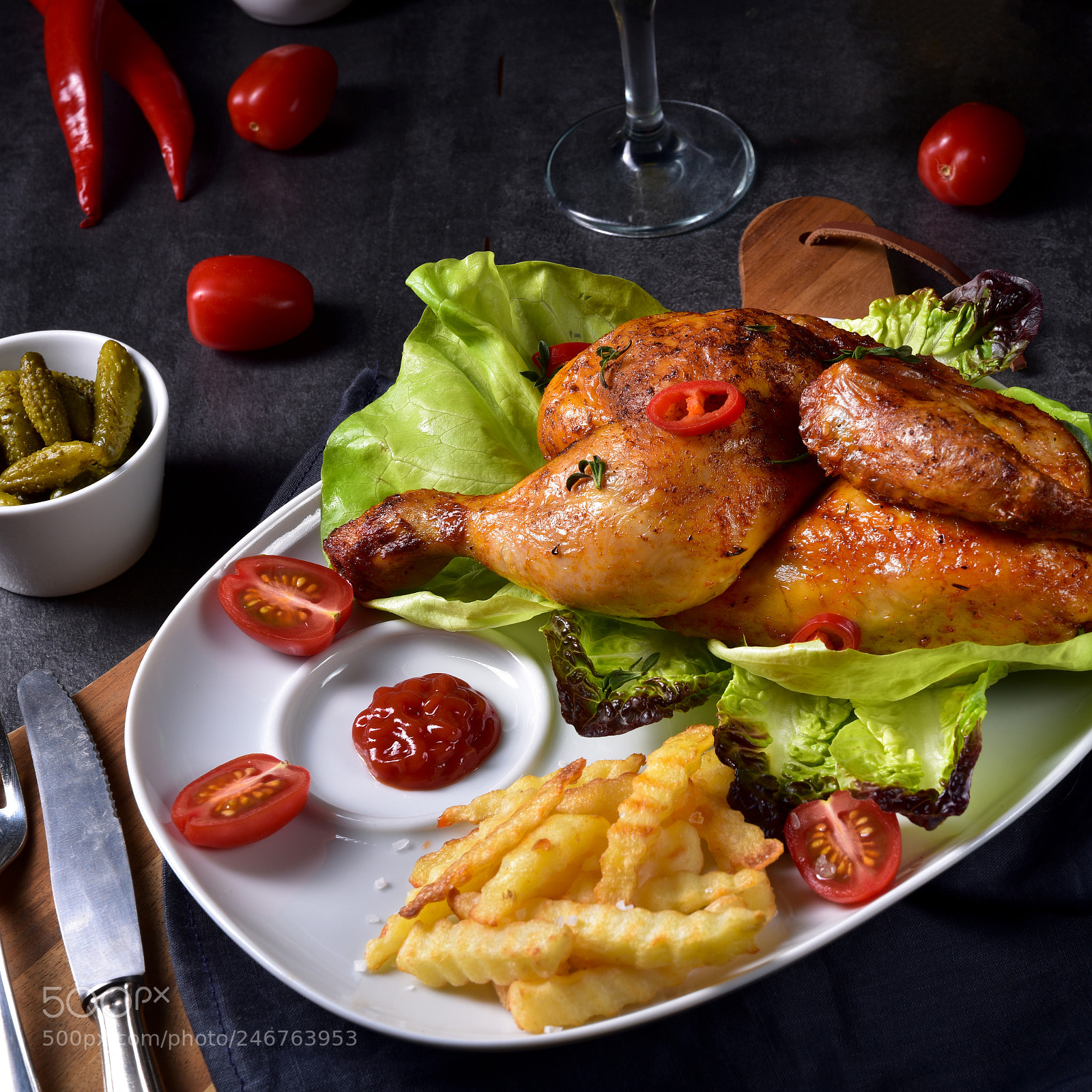Nikon D810 sample photo. Fried chicken with chips photography