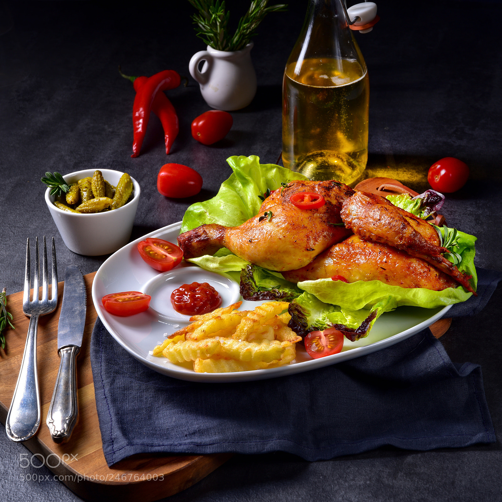 Nikon D810 sample photo. Fried chicken with chips photography