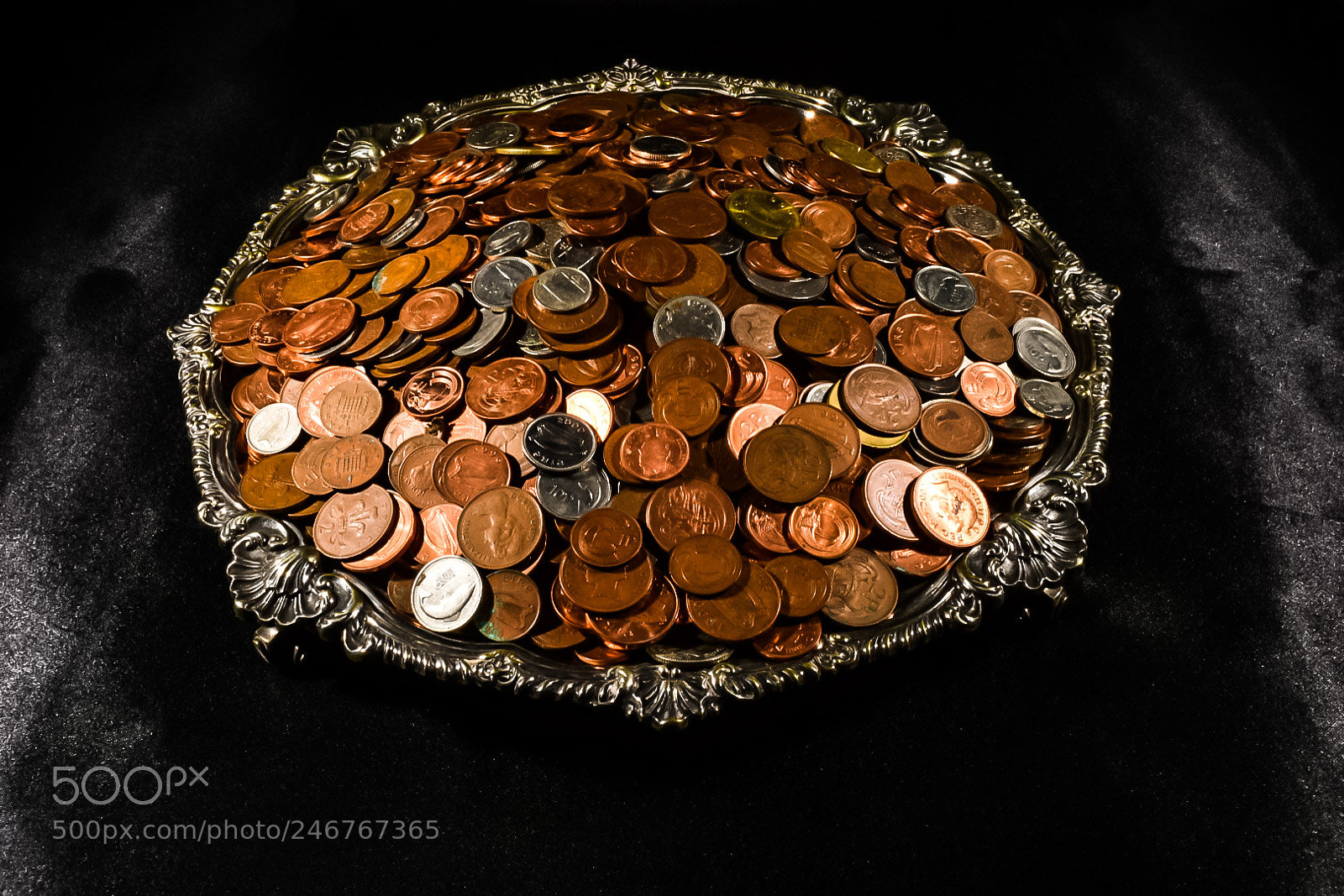 Nikon D5300 sample photo. Penny's on silver plate photography