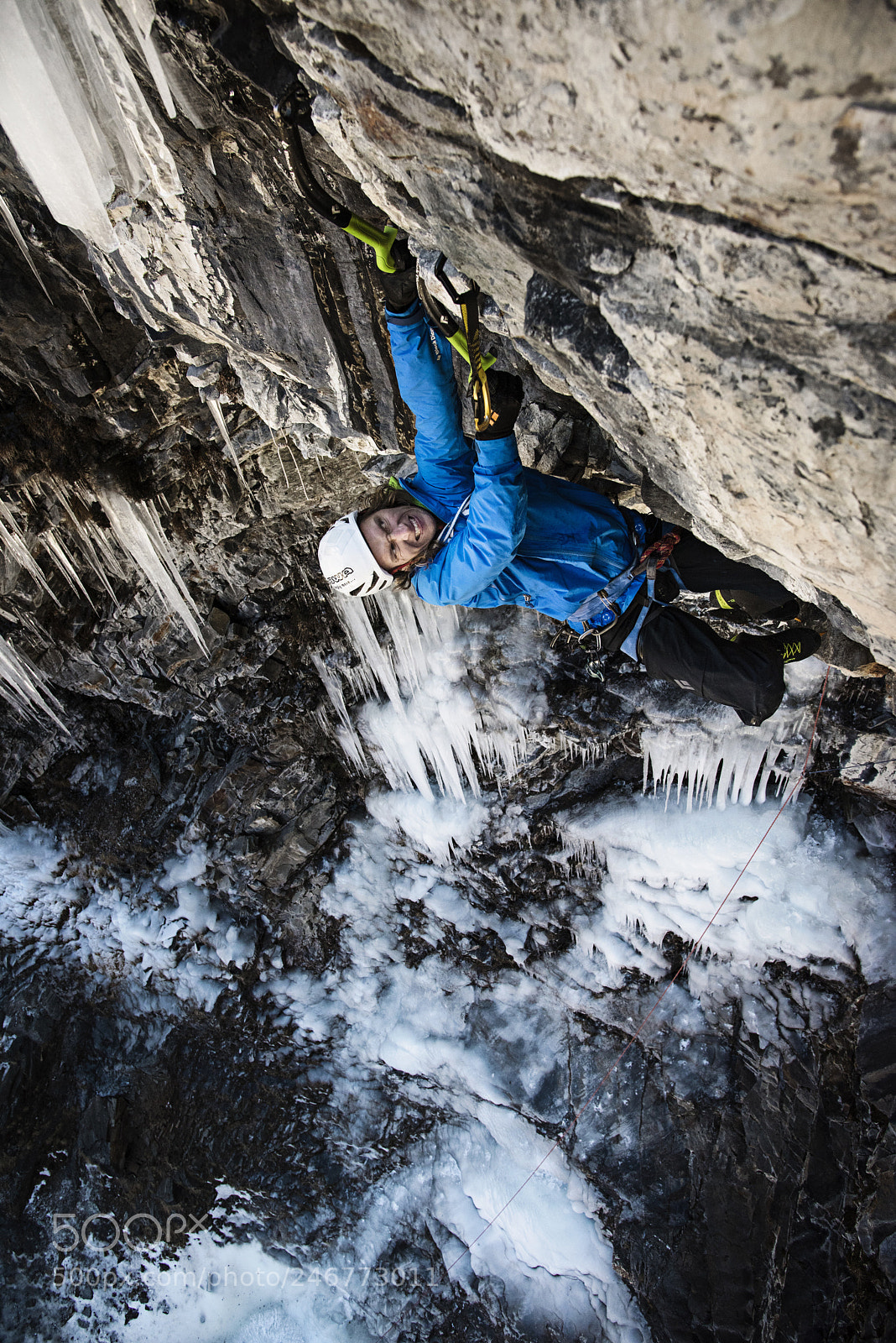 Nikon D810 sample photo. Ice climbing photography