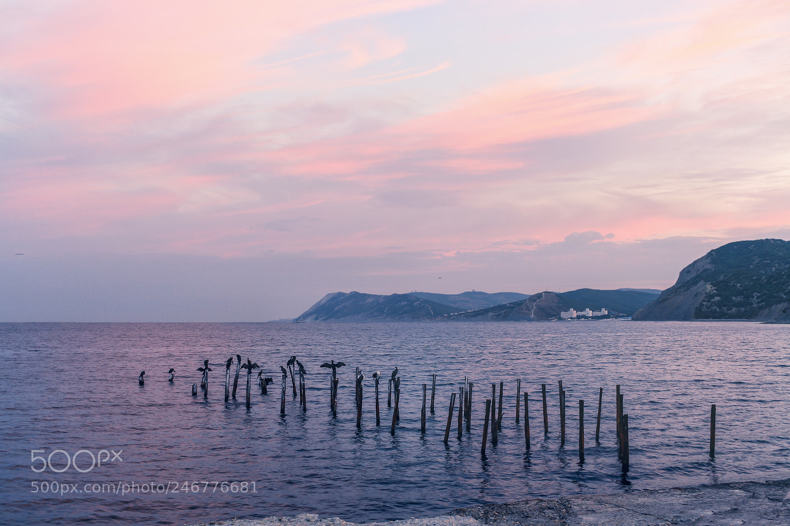 Canon EOS 400D (EOS Digital Rebel XTi / EOS Kiss Digital X) sample photo. Black sea dawn. pink photography