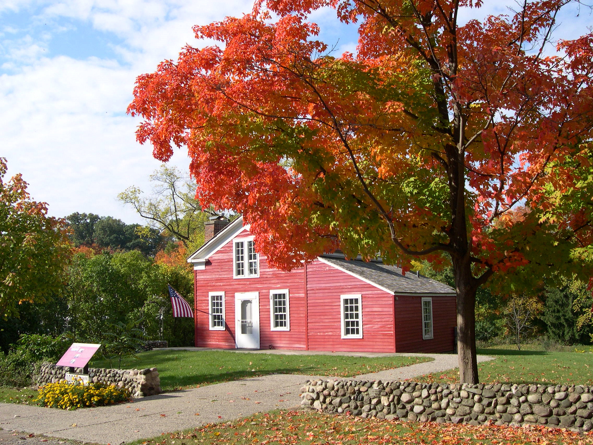 Nikon E4300 sample photo. Country school house fall photography