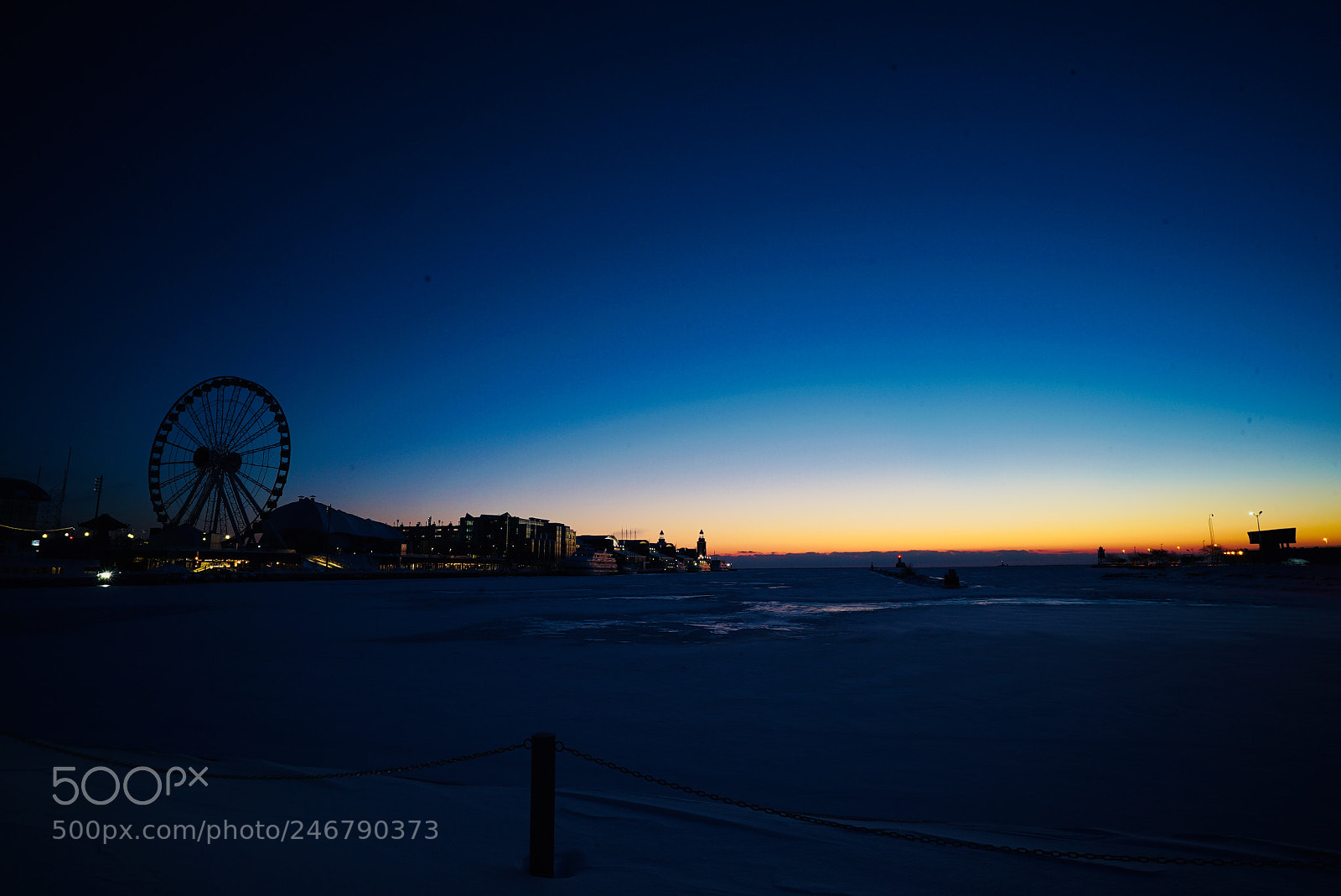 Sony a7S II sample photo. Sunrise chicago navy pier photography