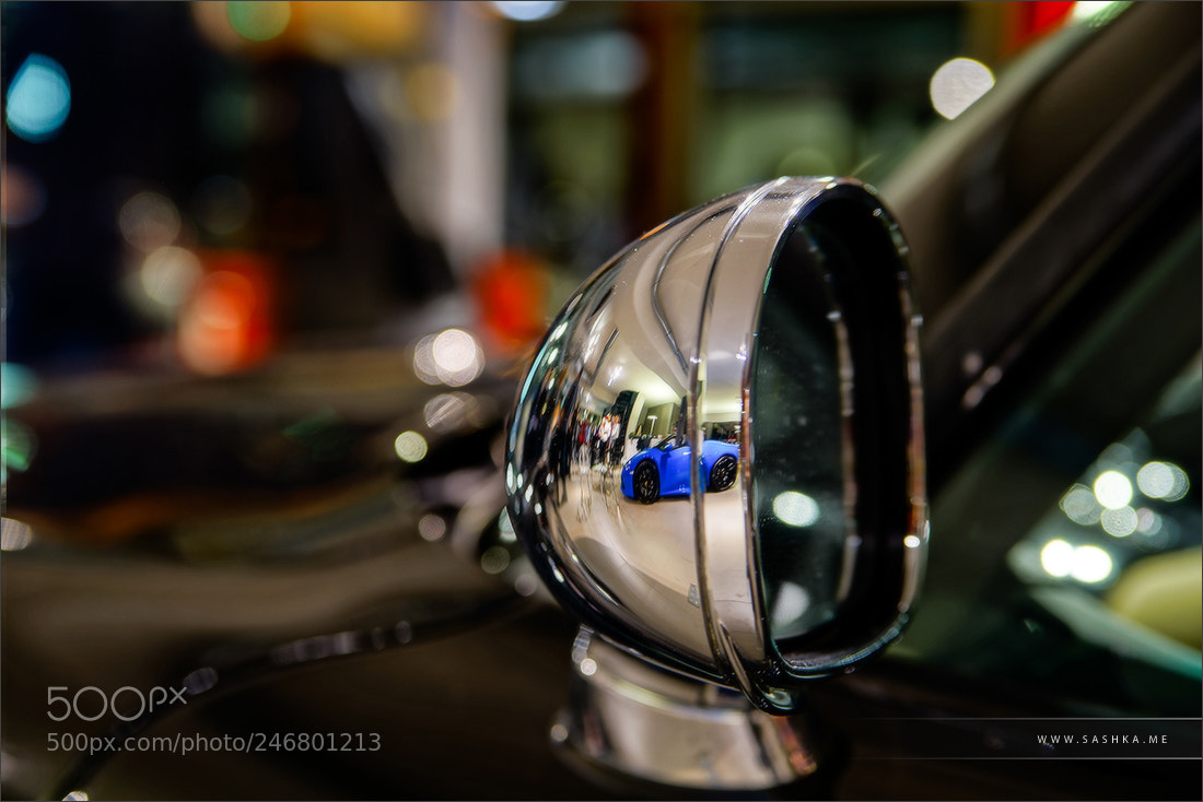 Sony a99 II sample photo. Retro car mirror close-up photography