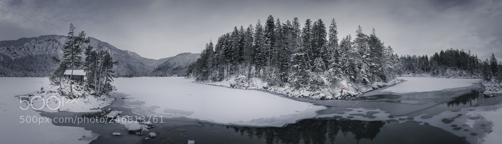 DJI FC220 sample photo. Winterwonderland on lake einbsee photography