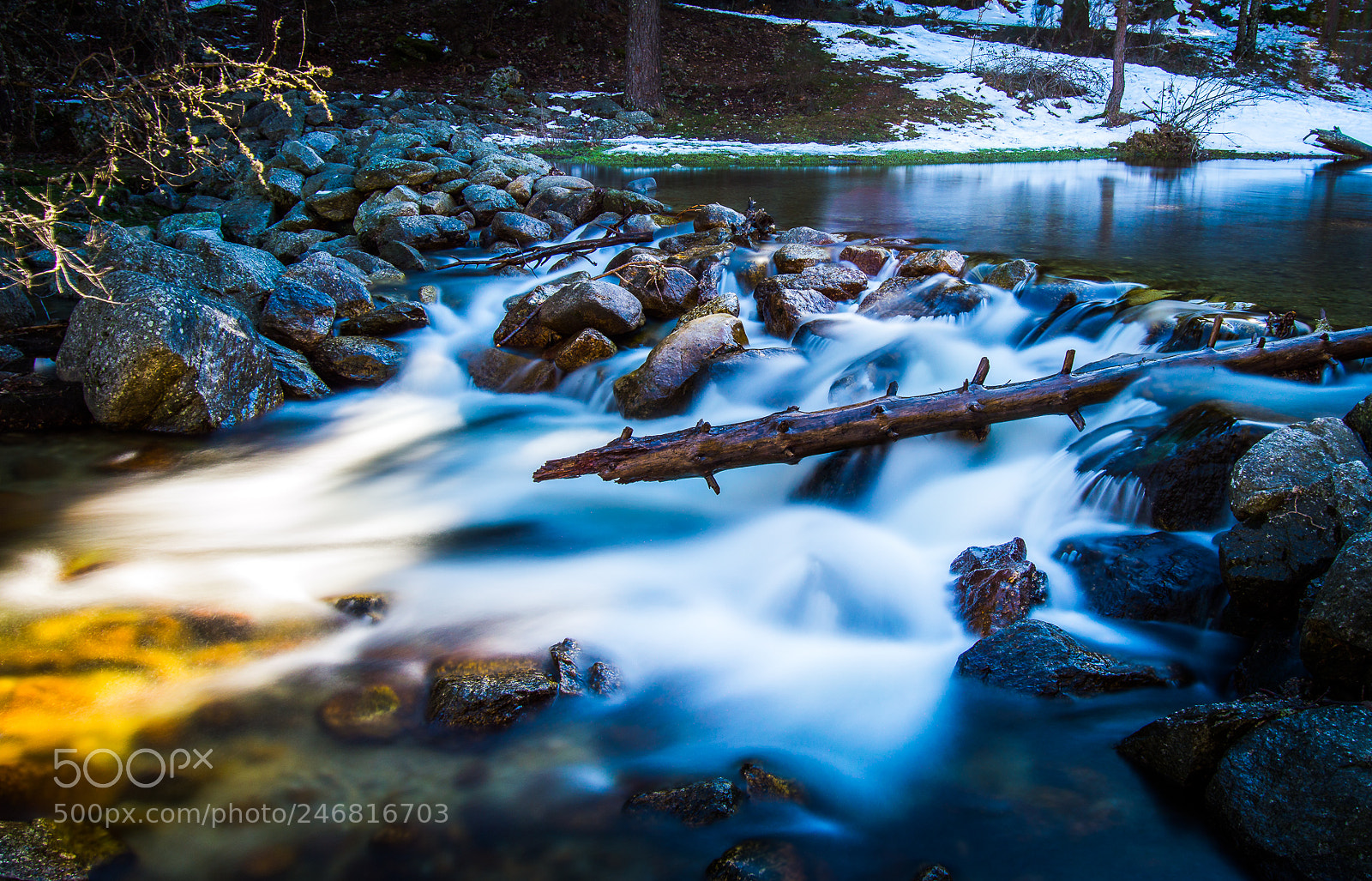 Nikon D3200 sample photo. Waterfall and log photography