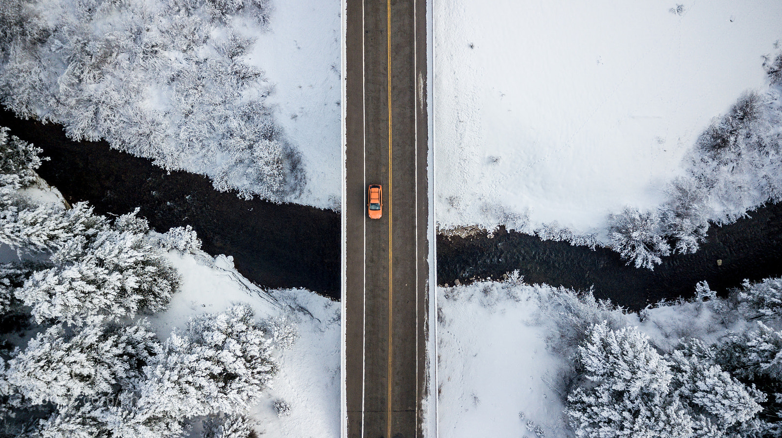 DJI FC220 sample photo. Orange car over the photography
