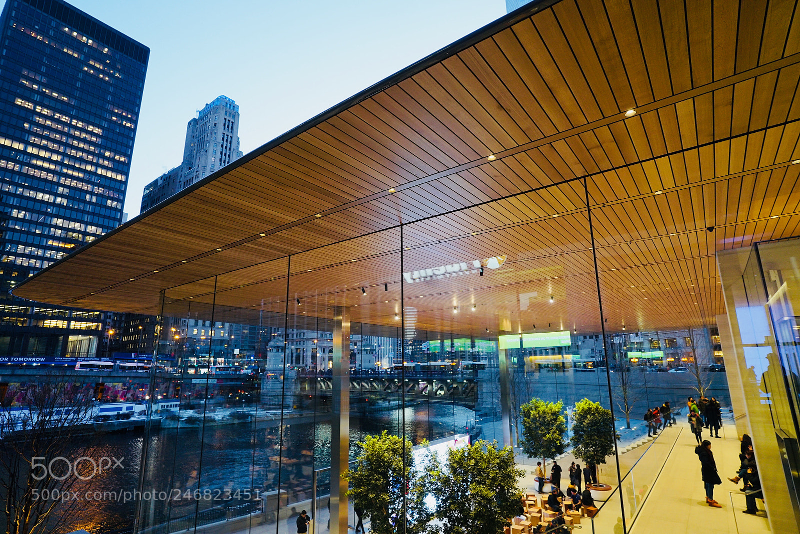 Sony a7S II sample photo. Chicago apple store photography